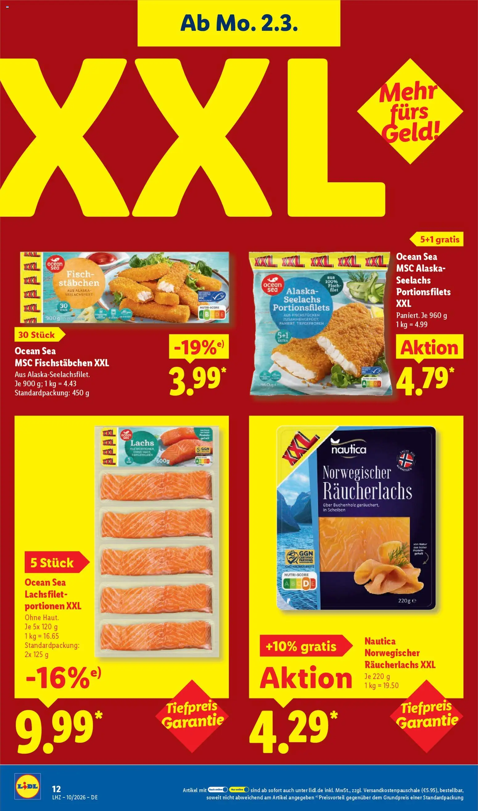 Lidl Prospekt Rahden – gültig ab 02.03.2026 | Seite: 26 | Produkte: Fisch, Lachs, Räucherlachs, Fischstabchen