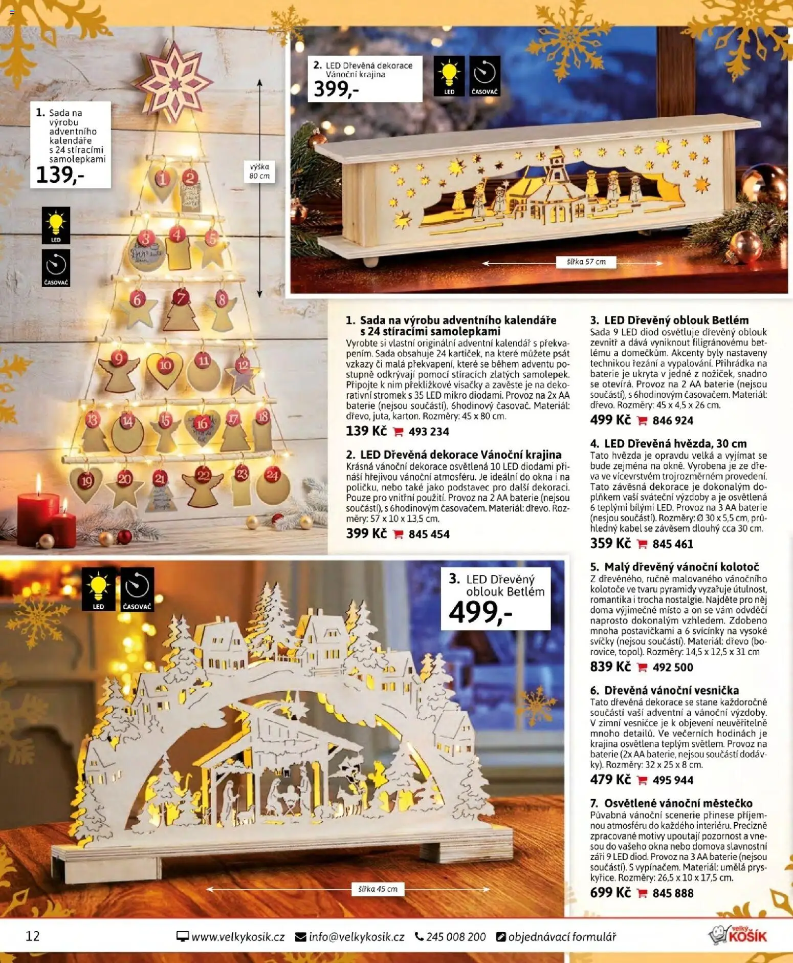 Velký Košík katalog listopad 2025 od 01.11.2025 | Strana: 12 | Produkty: Svíčky, Časovač, LED, Dekorace