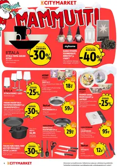 K-Citymarket-mainoslehti voimassa 08.12.2025 alkaen | Sivu: 6 | Tuotteet: Sakset, Kattila, Paistinpannu