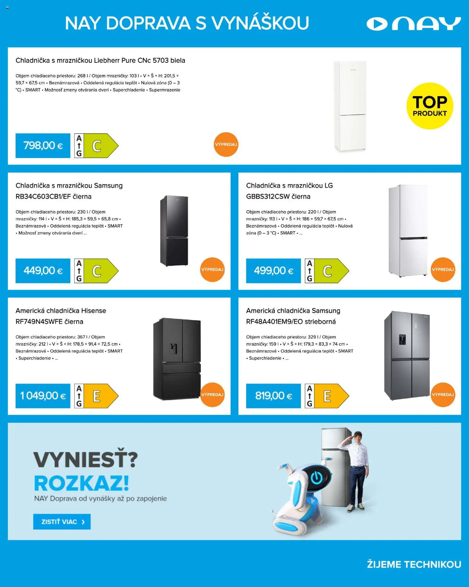 Nové NAY Elektrodom akcie – leták je platný od 12.01.2026 | Strana: 15 | Produkty: Mrazničky, Chladnička, Americká chladnička, Samsung chladnička