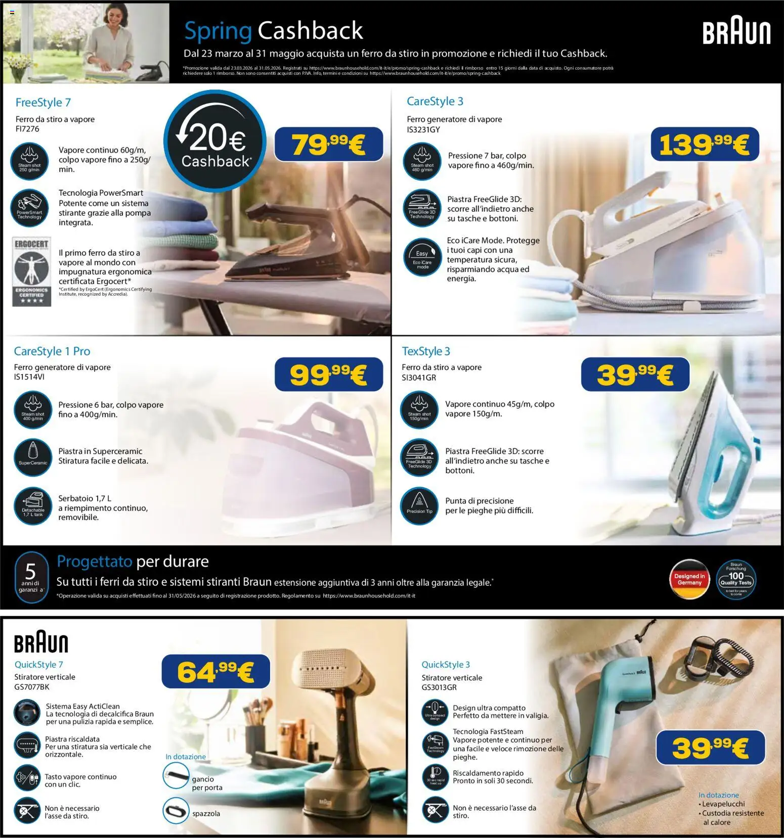 Volantino Euronics del 23.04.2026 | Pagina: 31 | Prodotti: Spazzola, Stiratore verticale, Data, Ferro da stiro