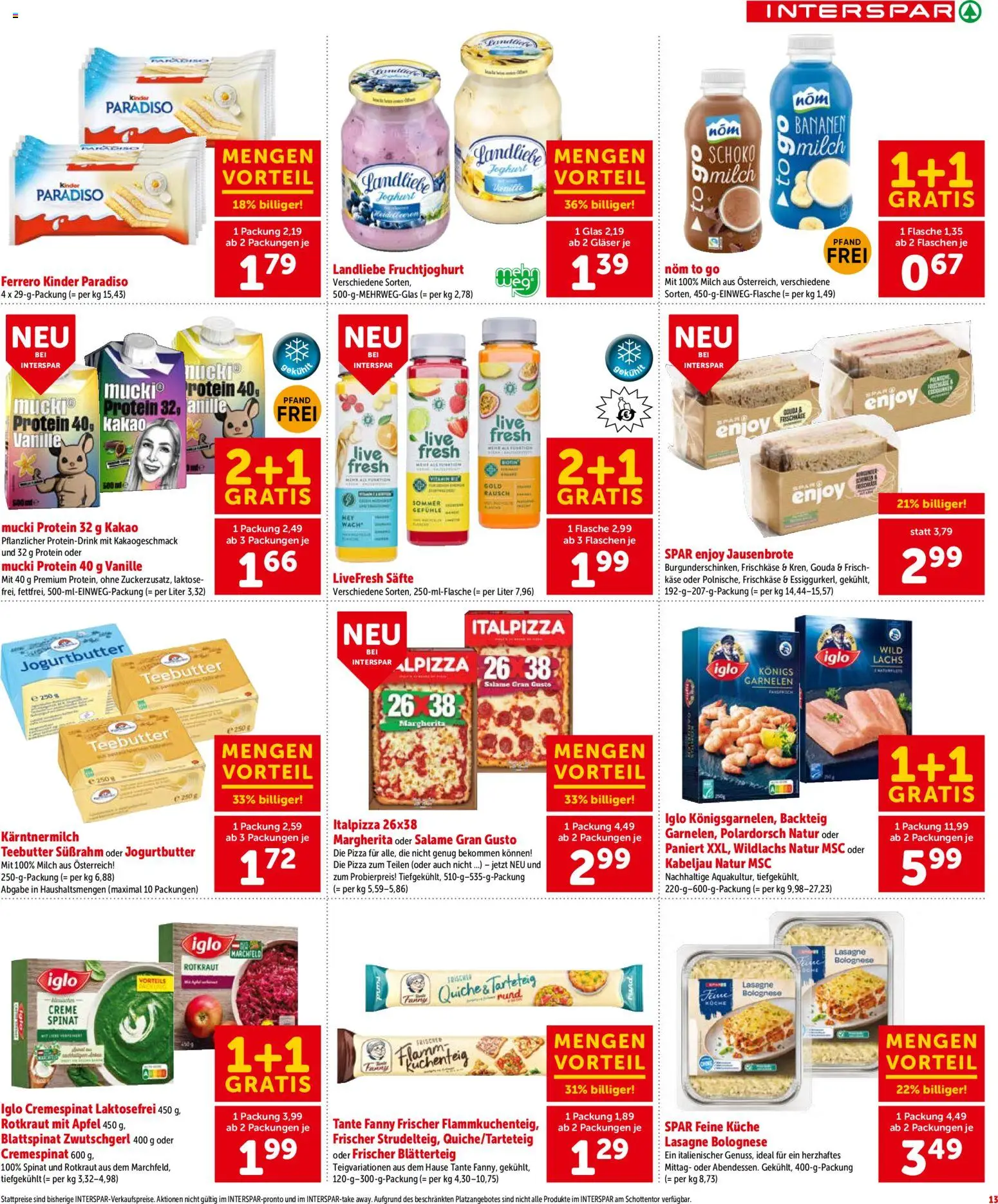 Interspar Flugblatt - Kärnten gültig ab 29.01.2026 | Seite: 14 | Produkte: Milch, Käse, Creme, Joghurt