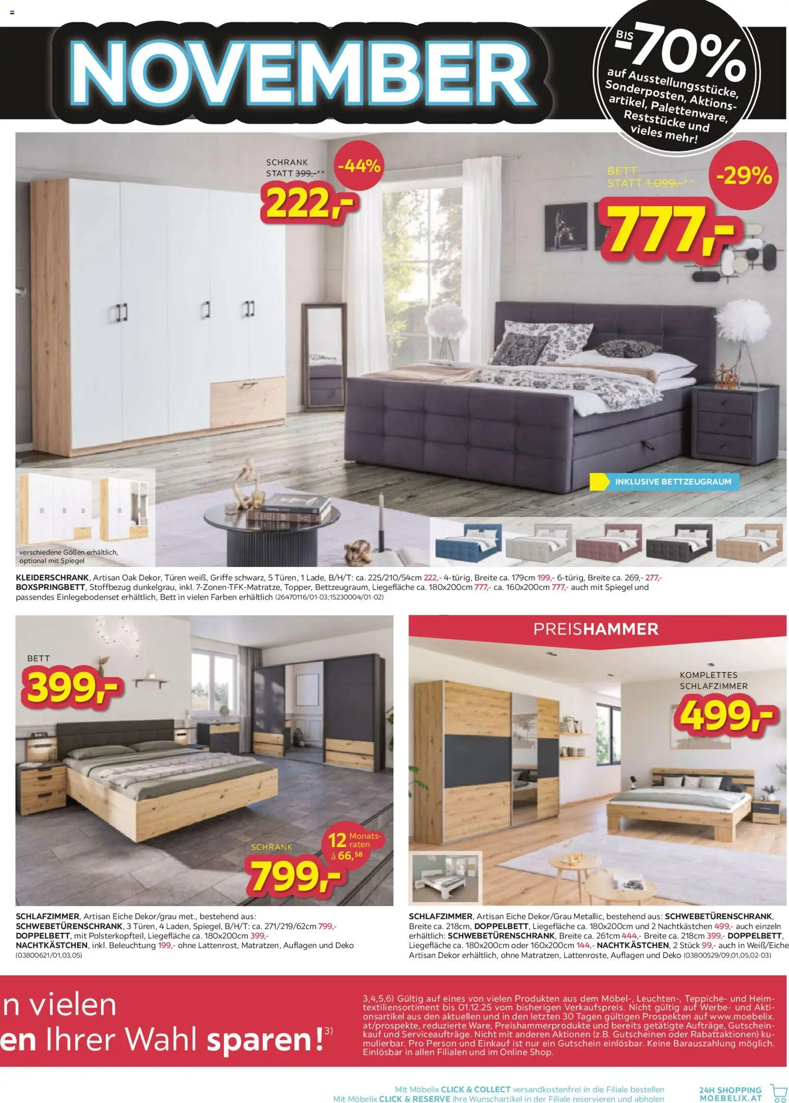 Möbelix - Black Friday gültig ab 24.11.2025 | Seite: 15 | Produkte: Bett, Schrank, Spiegel