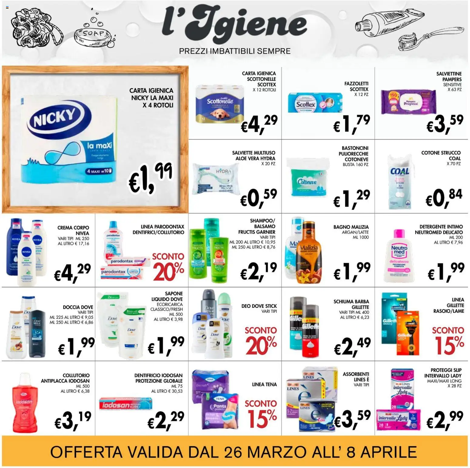 Volantino Coal del 26.03.2026 | Pagina: 22 | Prodotti: Detergente, Fazzoletti, Pampers, Aloe vera