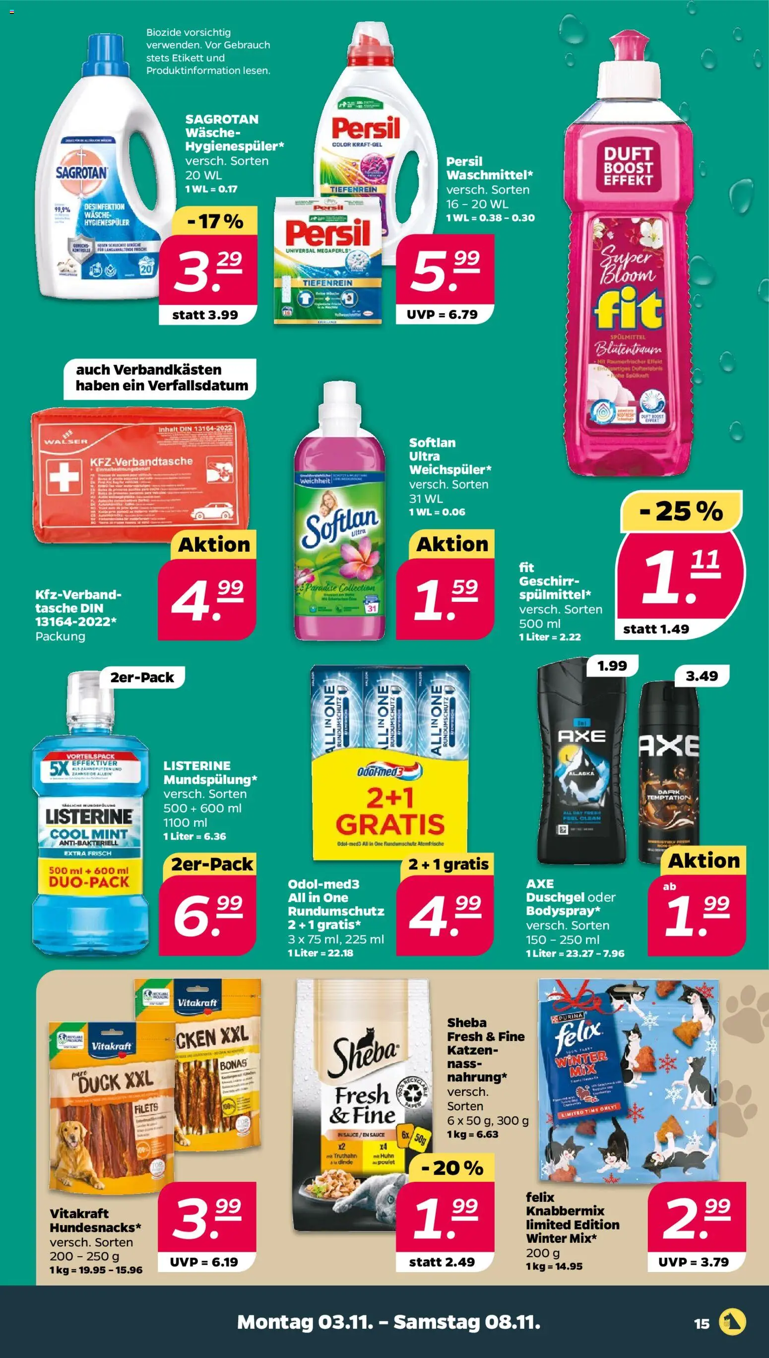 Netto Prospekt 	 – gültig ab 02.11.2025 | Seite: 15 | Produkte: Tasche, Duft, Duschgel, Persil
