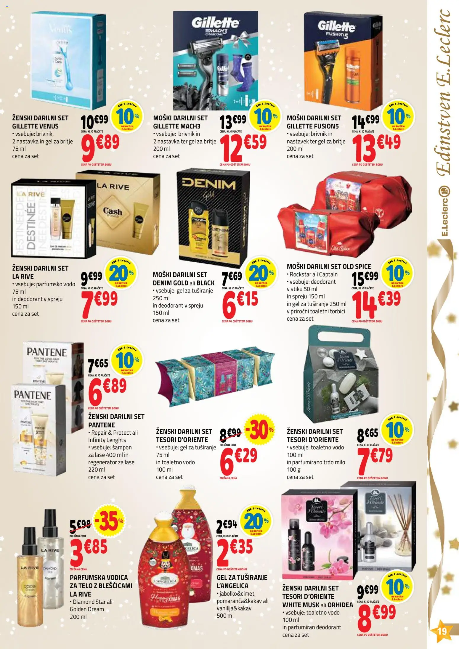 Novi E.leclerc katalog ponudbe – veljaven od 26.11.2025 | Stran: 19 | Izdelki: Gel za britje, Sampon, Gel za tusiranje, Brivnik