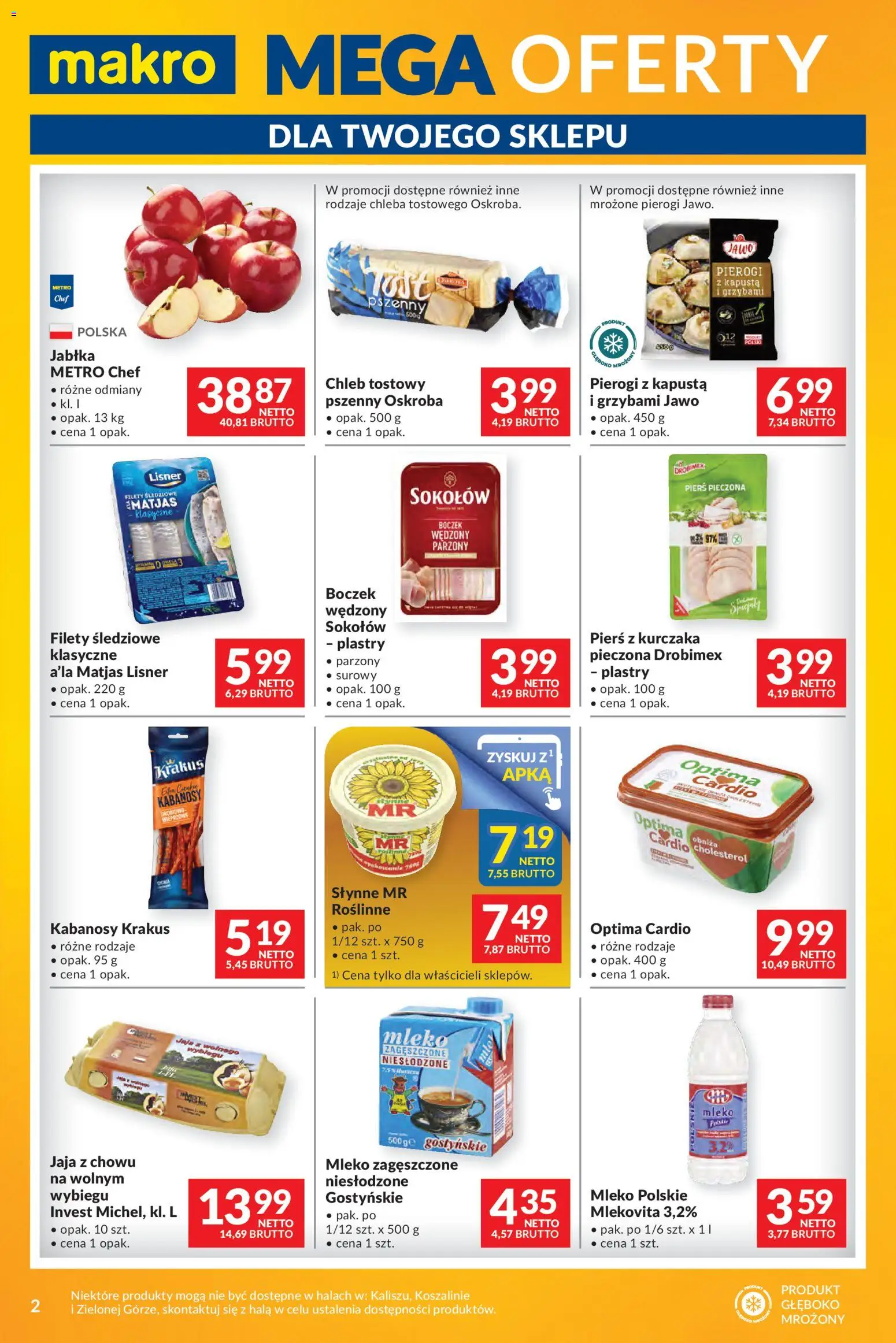 Makro Gazetka - Mega oferty dla Twojego Sklepu od 12.11.2025 | Strona: 2 | Produkty: Pierś z kurczaka, Pierogi, Chleb, Jabłka