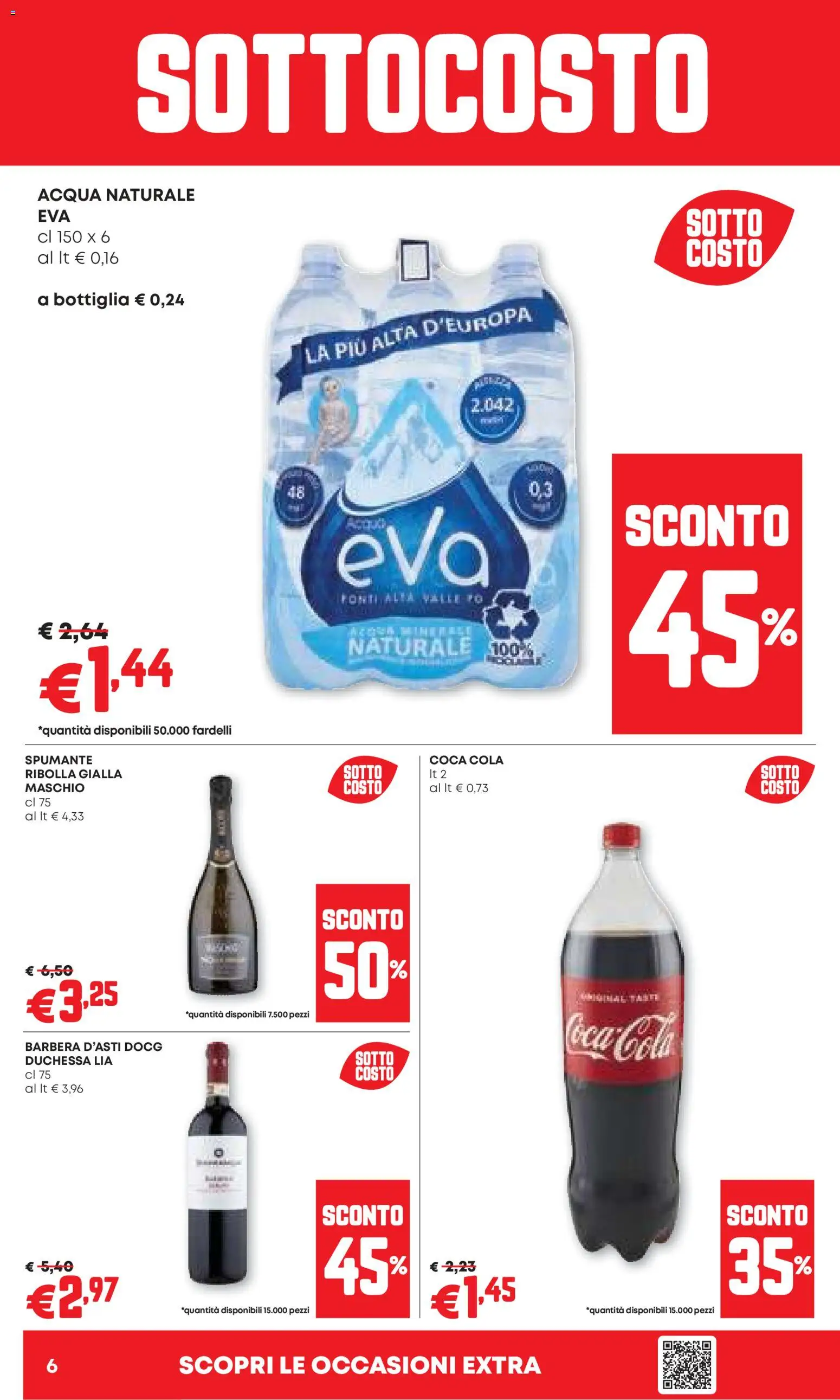 Volantino PAM del 20.11.2025 | Pagina: 6 | Prodotti: Spumante, Acqua naturale, Bottiglia, Coca Cola