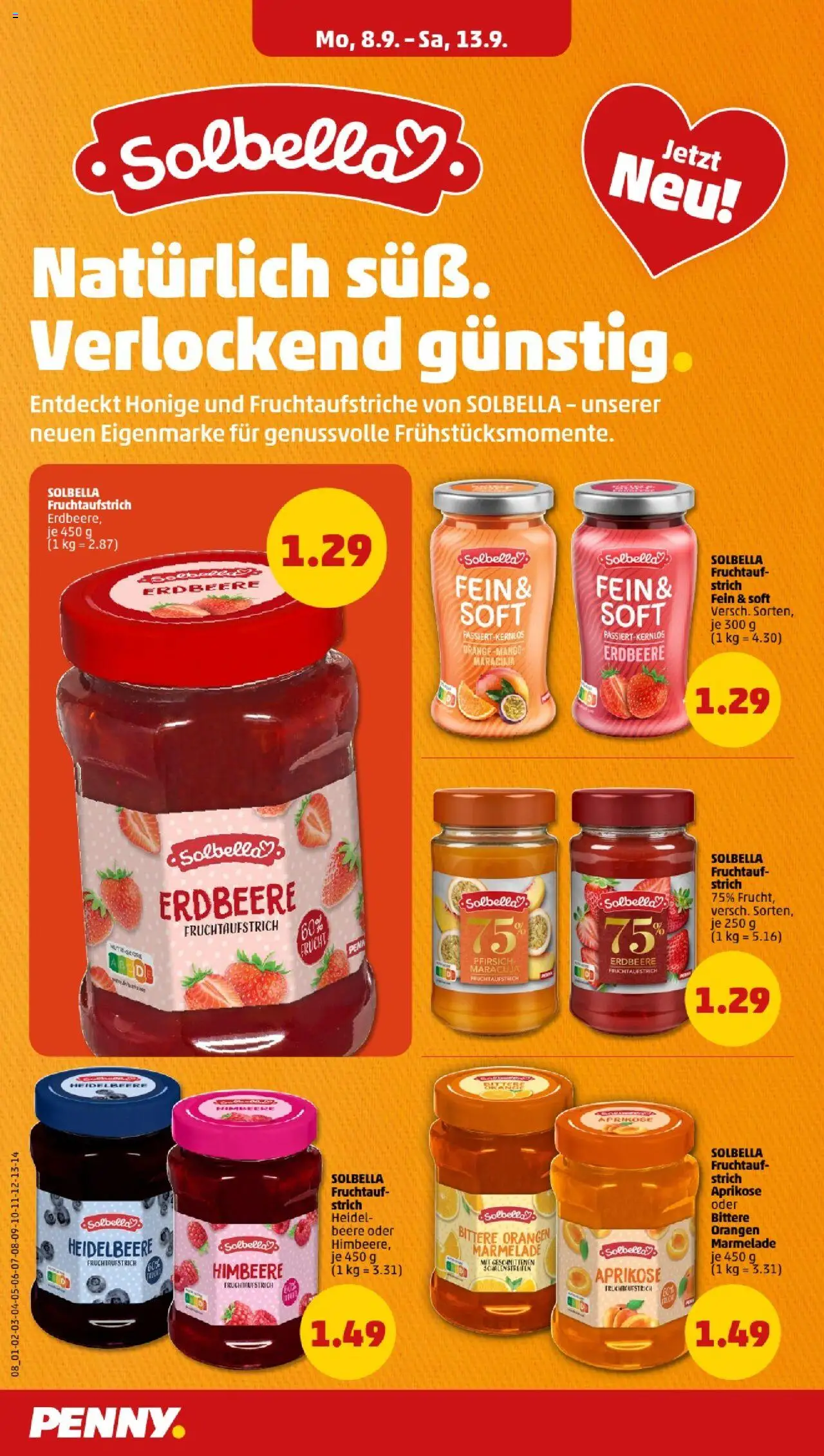 Penny Nordrhein - Westfalen – gültig ab 08.09.2025 | Seite: 8 | Produkte: Orangen, Pfirsich, Himbeere