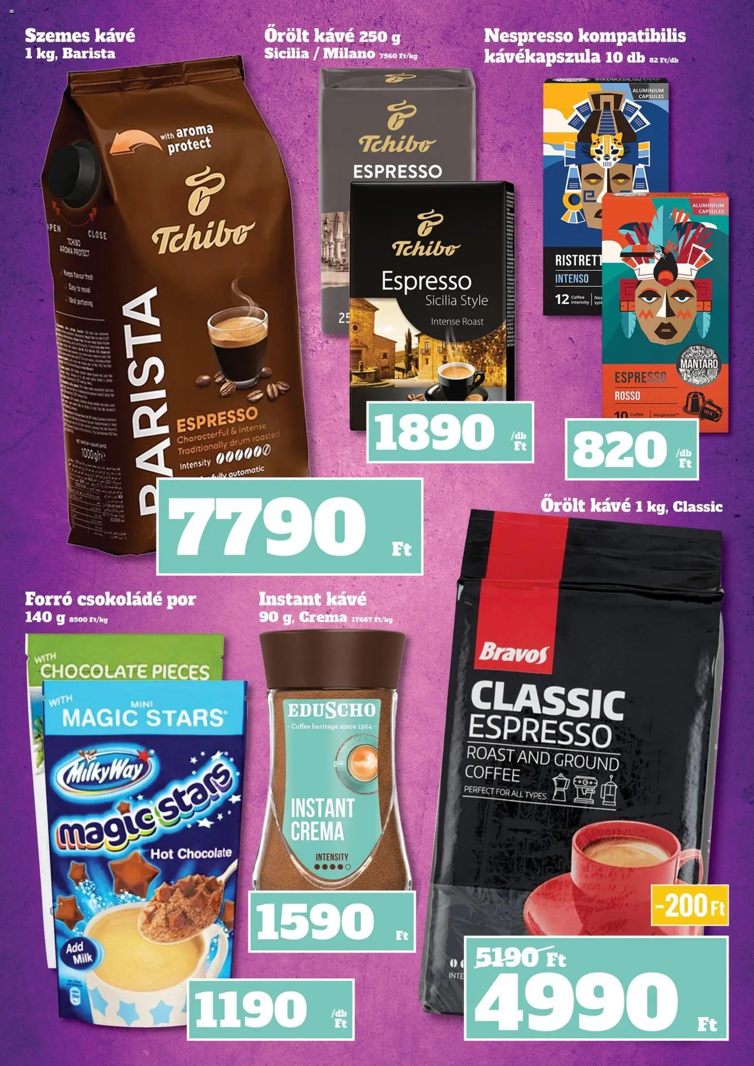 Family Diszkont akciós ujság - amely érvényes a következő dátumtól: 30.10.2025 | Oldal: 13 | Termékek: Csokoládé, Szemes kávé, Őrölt kávé, Instant kávé