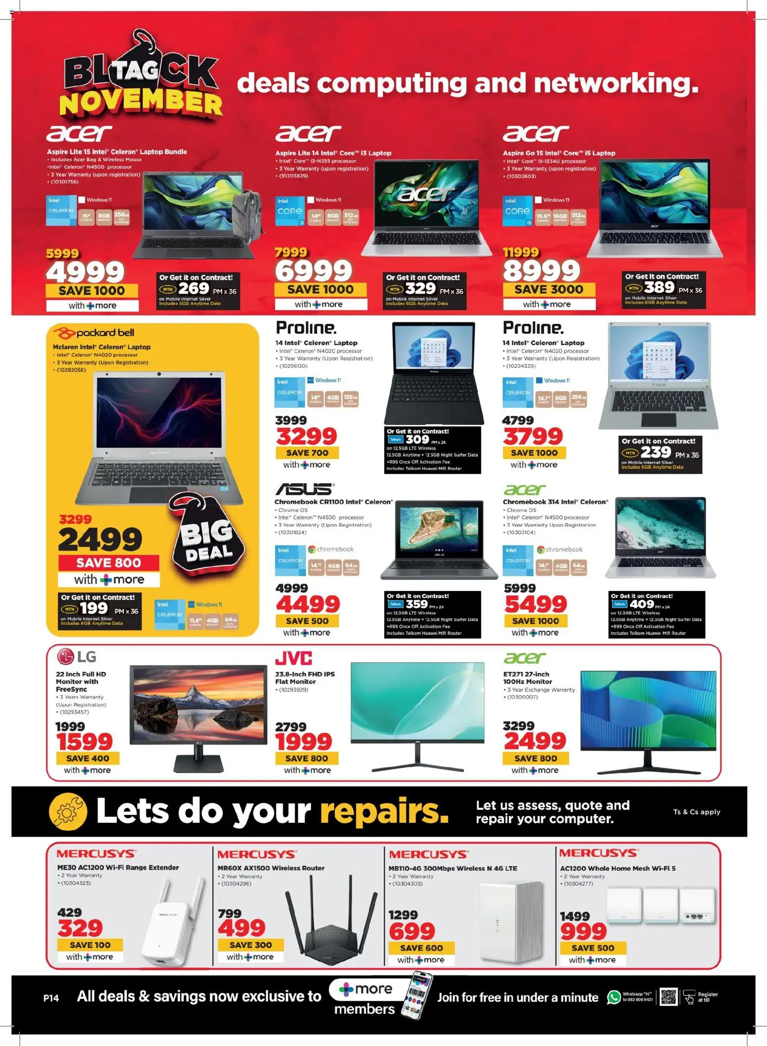 New HiFi Corp catalogue – valid from 24.11.2025 | Page: 14 | Products: Router, Monitor, Mouse, Laptop