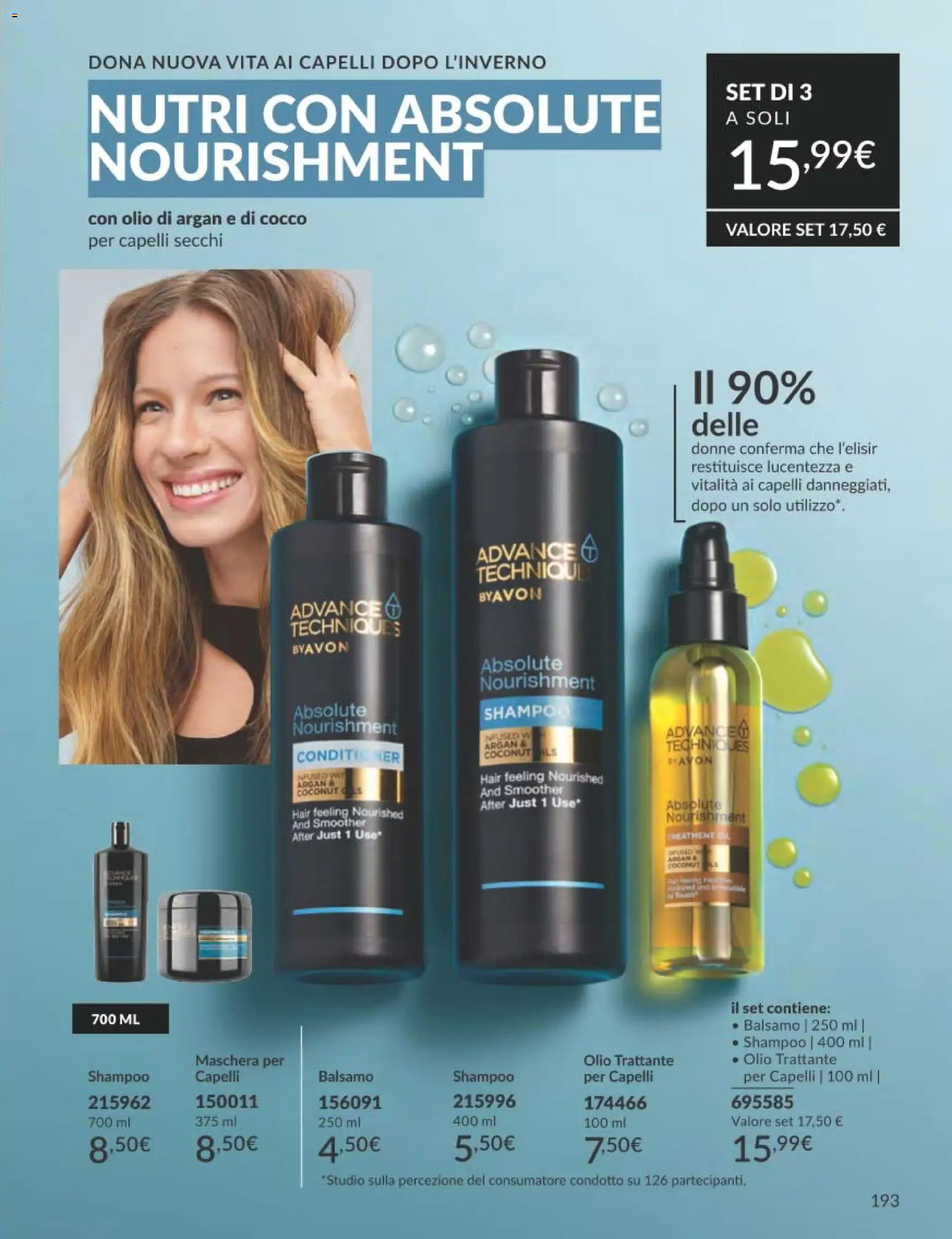 Volantino Avon del 01.03.2026 | Pagina: 193 | Prodotti: Shampoo, Balsamo, Maschera, Olio