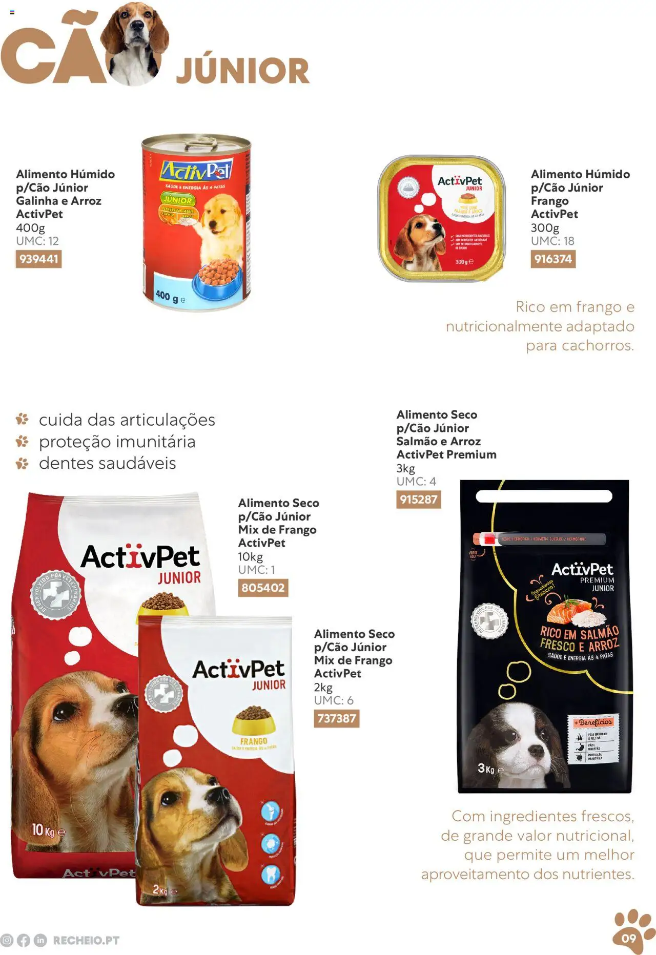 Recheio folheto │ válido de 10.11.2023 | Página: 9 | Produtos: Frango, Geleia, Salmão, Arroz