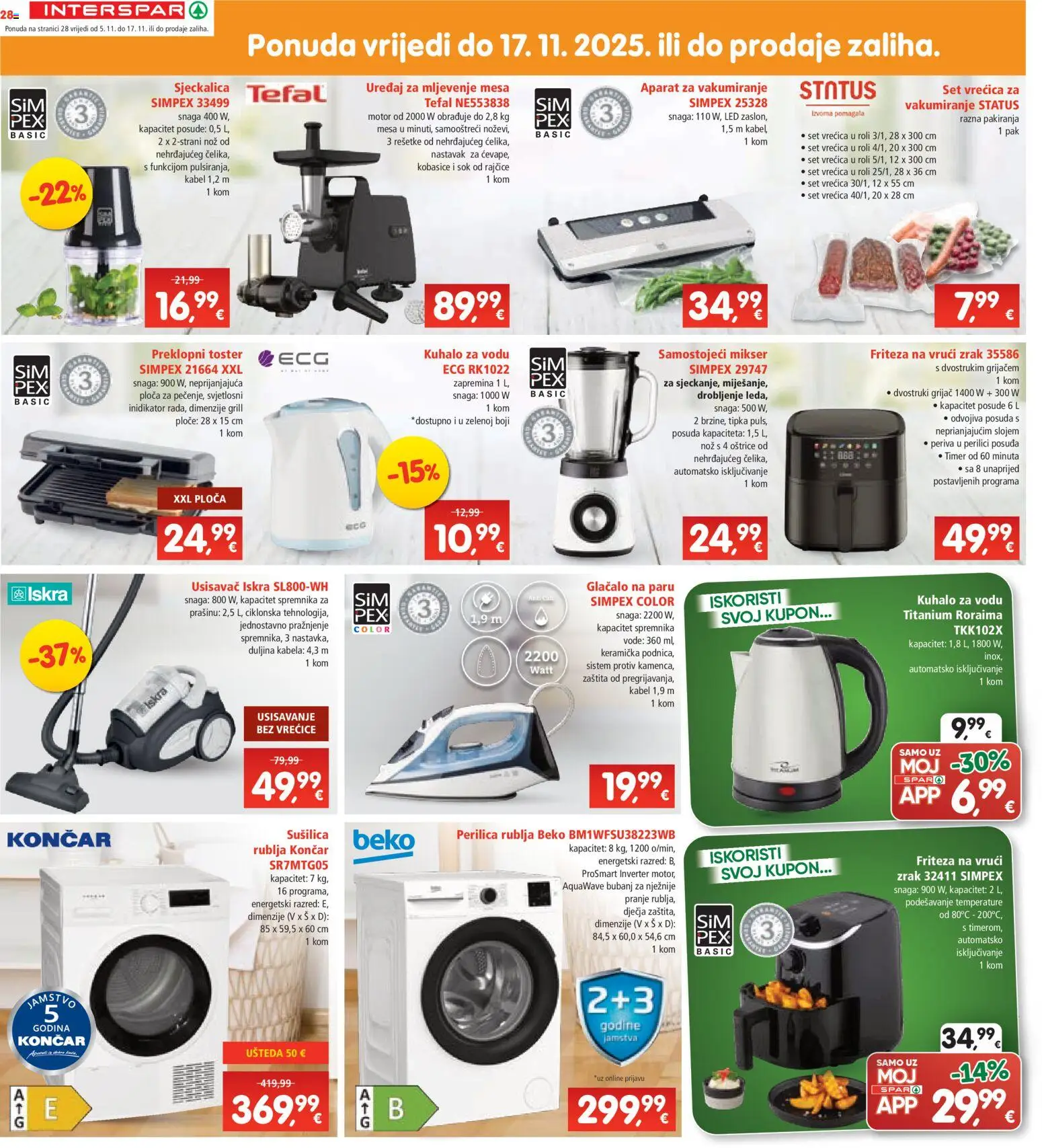 Interspar katalog | vrijedi od 05.11.2025 | Stranica: 31 | Proizvodi: Mikser, Rajčice, Sjeckalica, Kabel