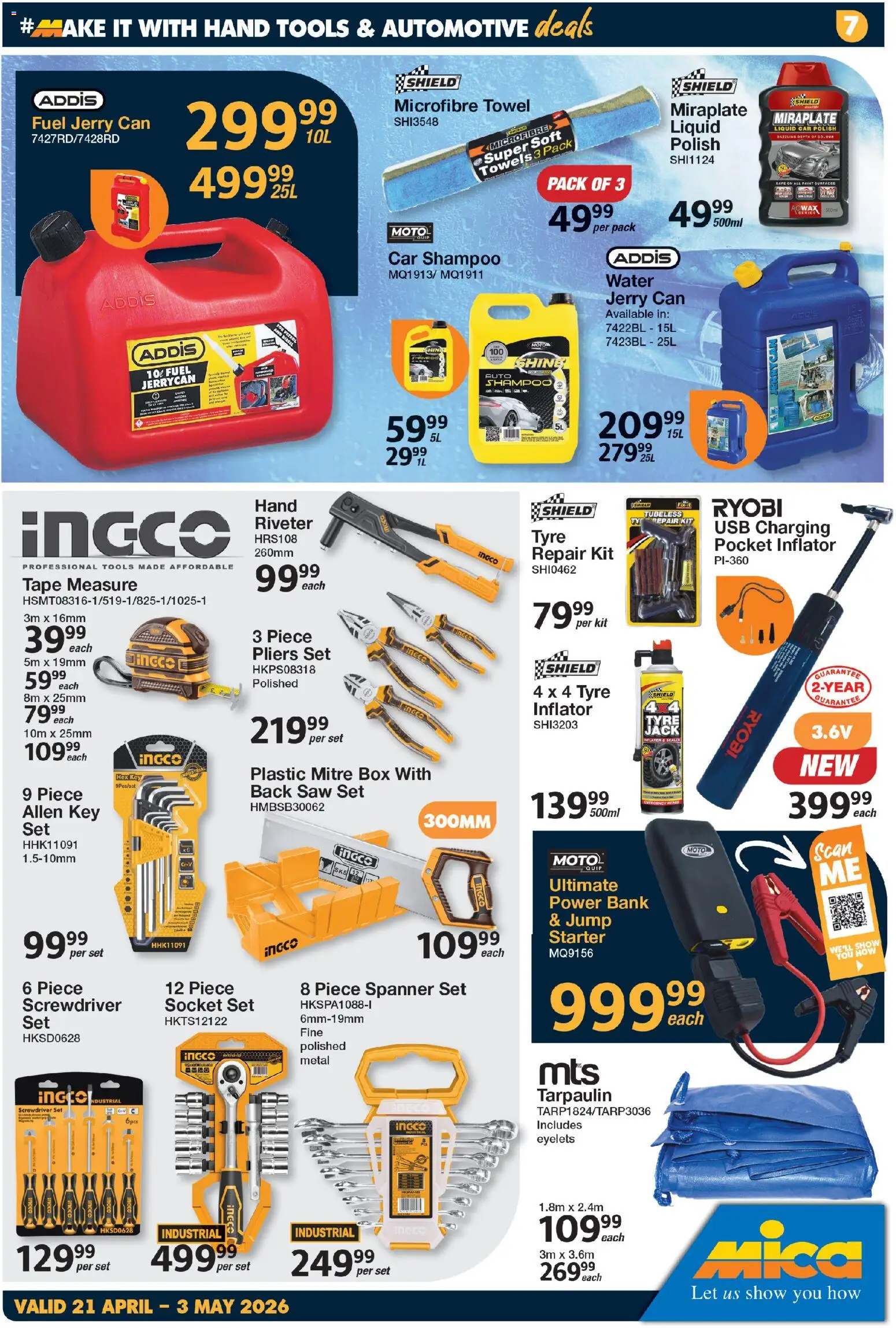 New MICA catalogue – valid from 21.04.2026 | Page: 7 | Products: Paint, Box, Water, Tape