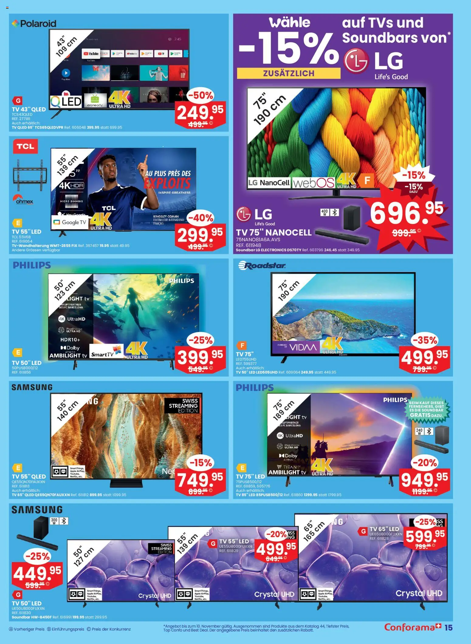 Conforama Aktionen Singles – gültig ab 05.11.2025 | Seite: 15 | Produkte: Soundbar, Apple, Samsung, Philips