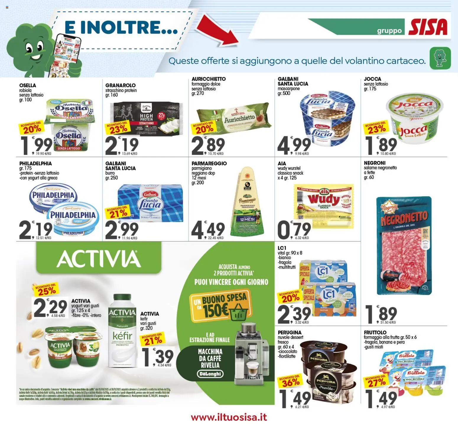 Volantino SISA del 14.11.2025 | Pagina: 12 | Prodotti: Salame, Pollo, Frutta, Mascarpone