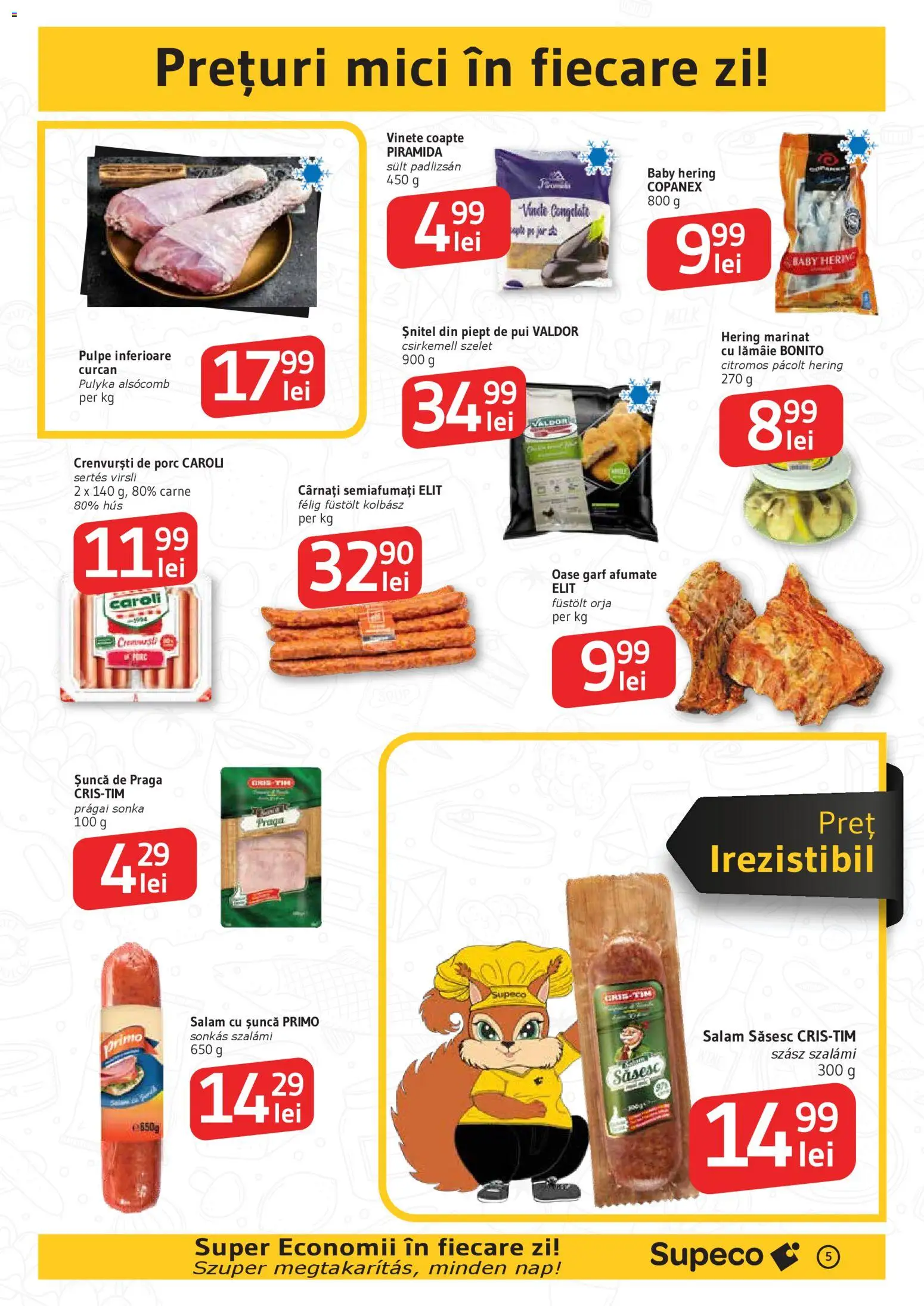 Noul catalog Supeco – valabil de la 08.01.2026 | Pagină: 5 | Produse: Hacıyatmaz Kedi Oyuncağı, Mici, Salam, Șuncă