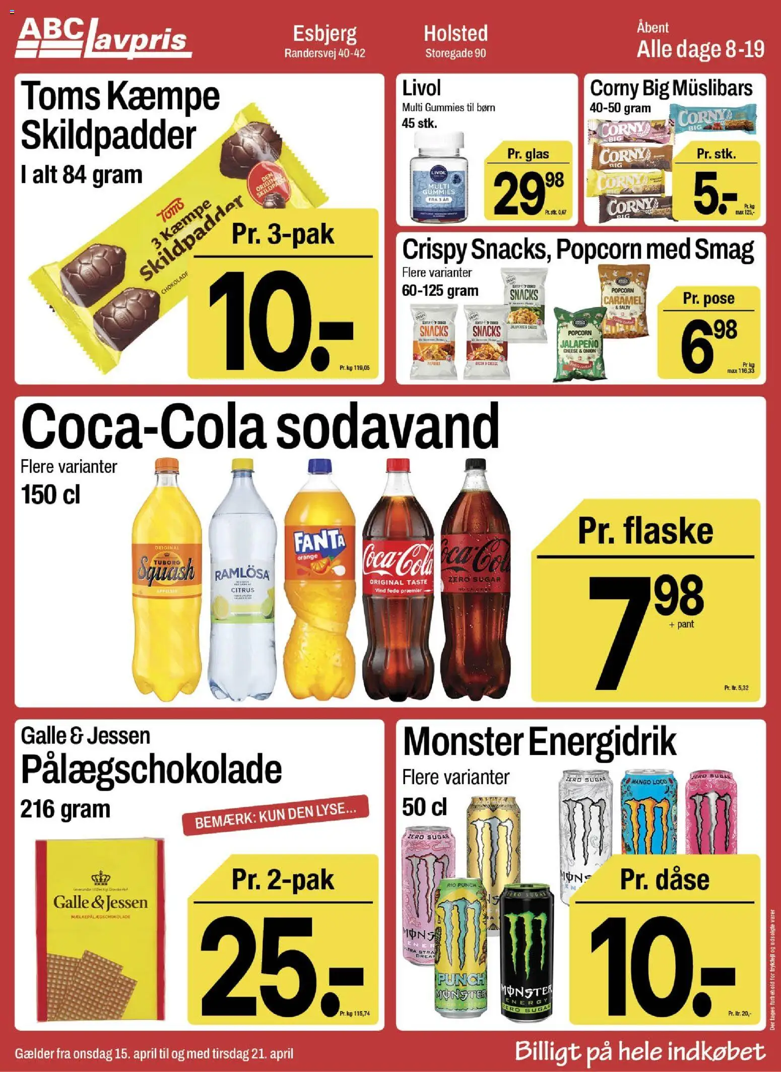 Abc Lavpris tilbudsavis – gyldig fra 15.04.2026 | Side: 10 | Produkter: Mango, Popcorn, Fanta, Pålægschokolade