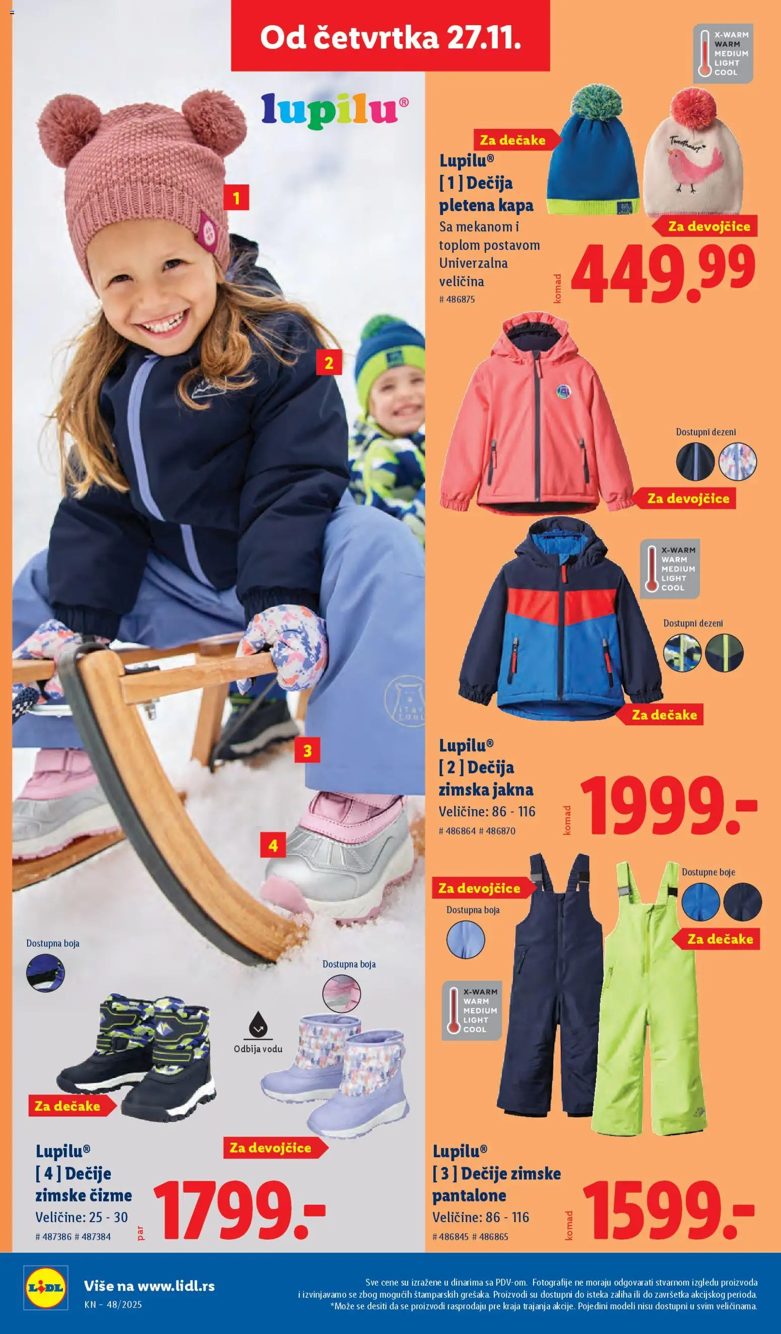 Lidl katalog - važi od 27.11.2025 | Strana: 66 | Proizvode: Čizme, Kapa, Jakna, Pantalone