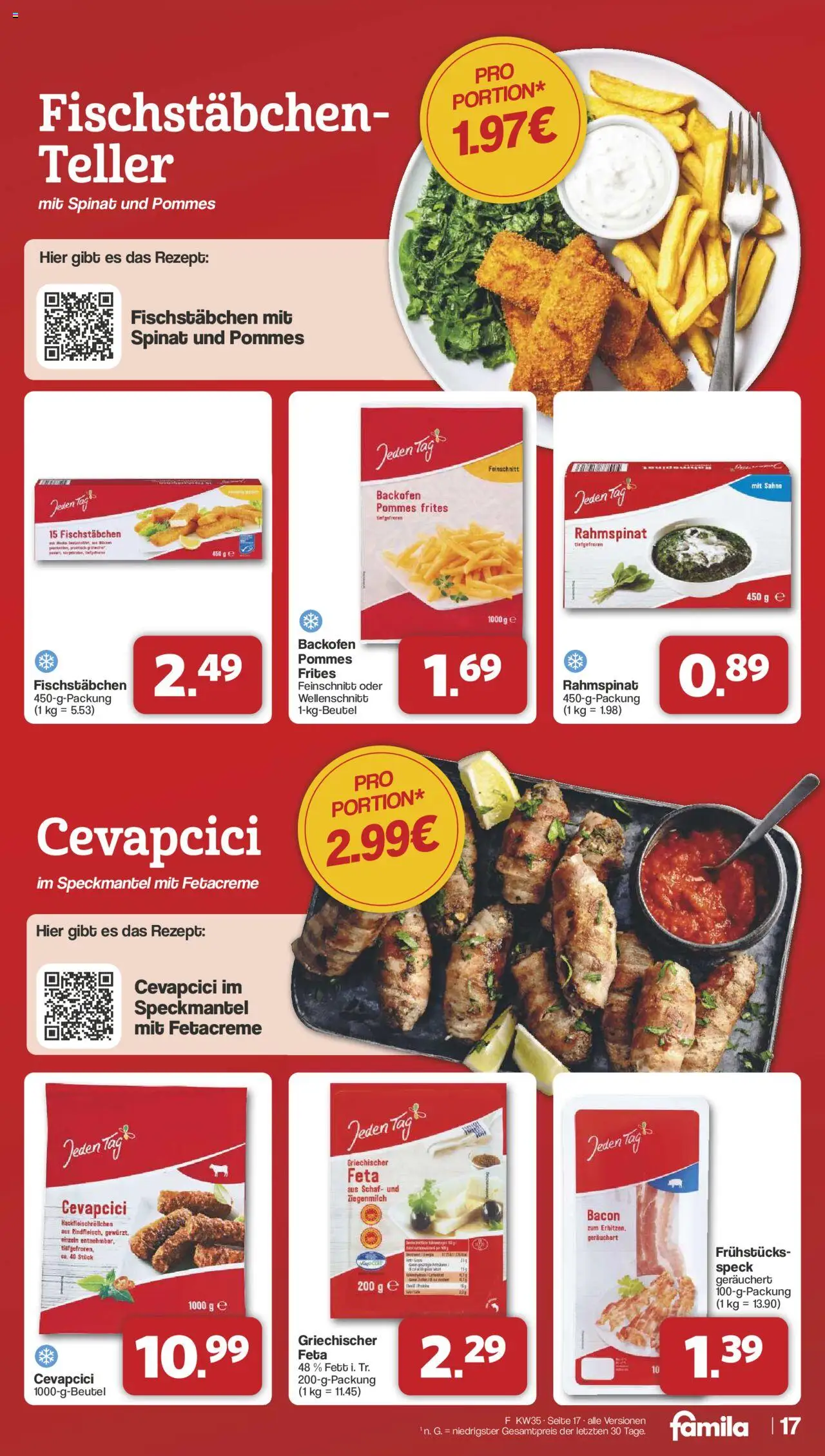 Famila Nordwest Prospekt 	 - gültig ab dem 25.08.2025 | Seite: 20 | Produkte: Feta, Pommes, Backofen, Sahne