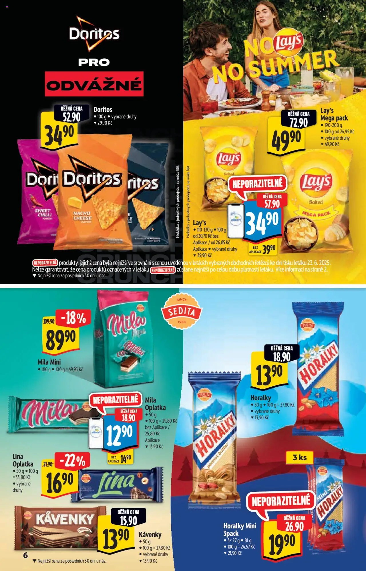 Albert katalog - Hypermarket od 02.07.2025 | Strana: 6 | Produkty: Horalky, Doritos, Lay's, Lina