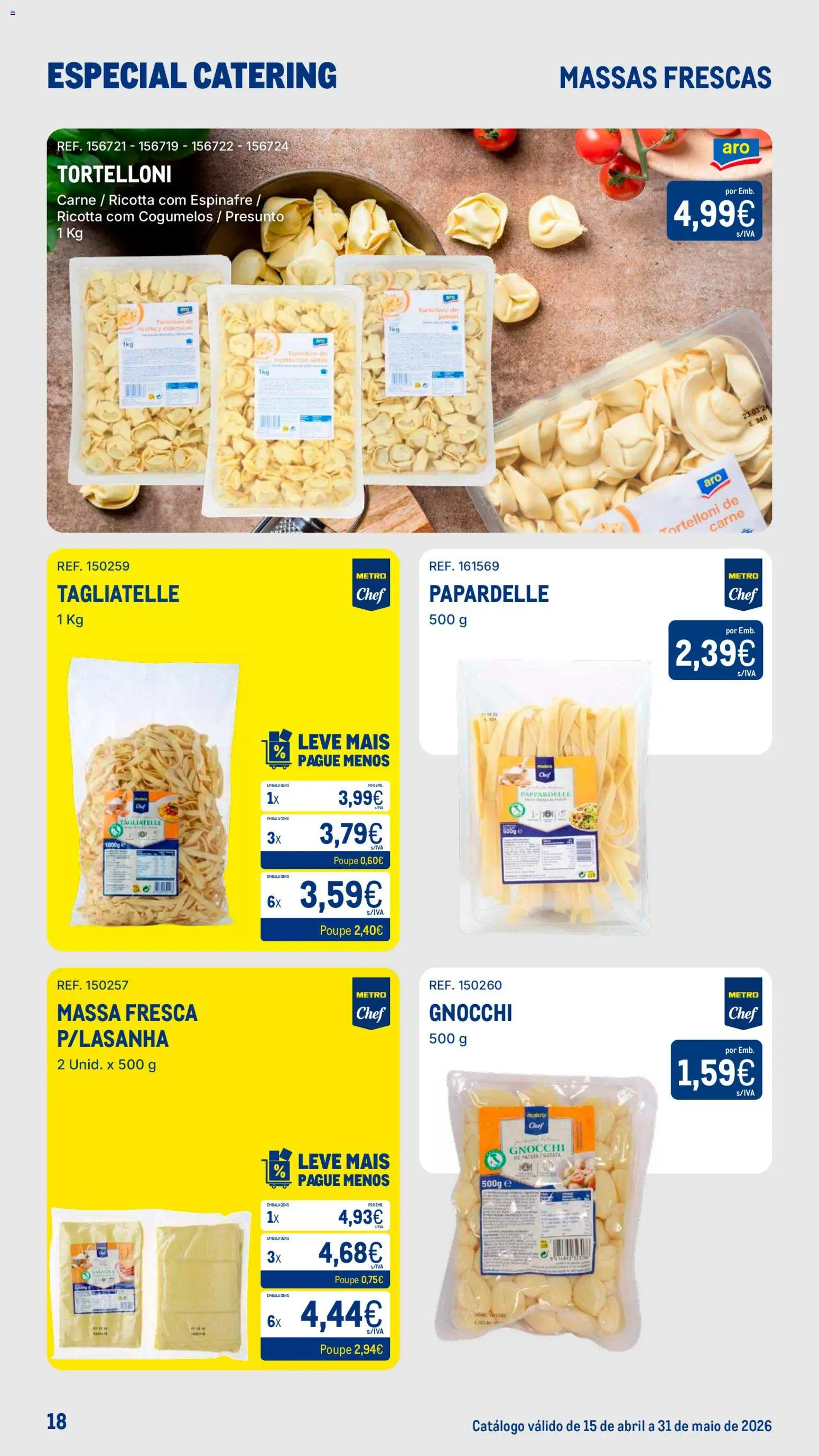 Makro Especial Catering │ válido de 15.04.2026 | Página: 18 | Produtos: Batata, Gnocchi, Carne, Cogumelos