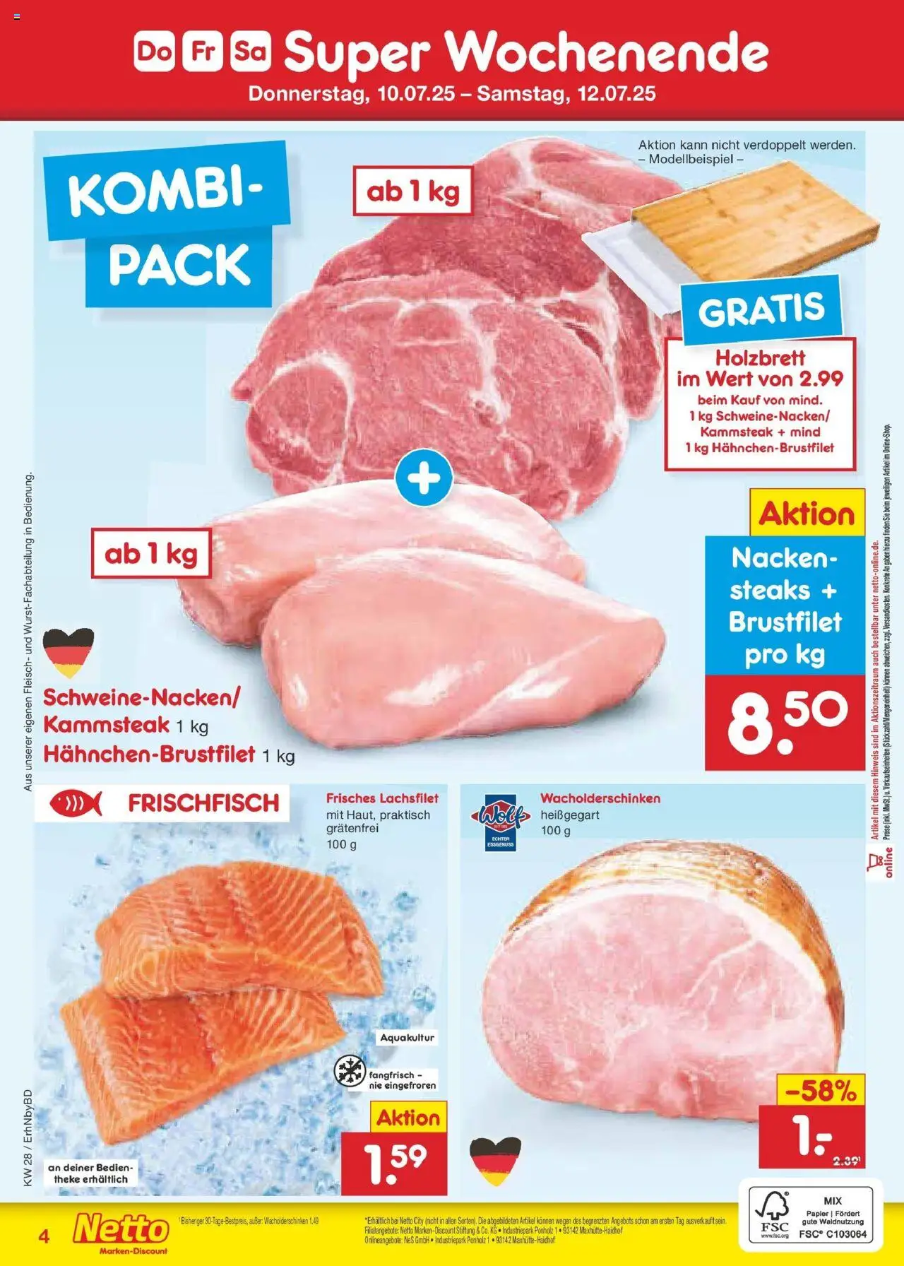 Netto Marken-Discount prospekt Ergolding	 - gültig ab dem 07.07.2025 | Seite: 62 | Produkte: Nackensteaks, Theke, Fleisch