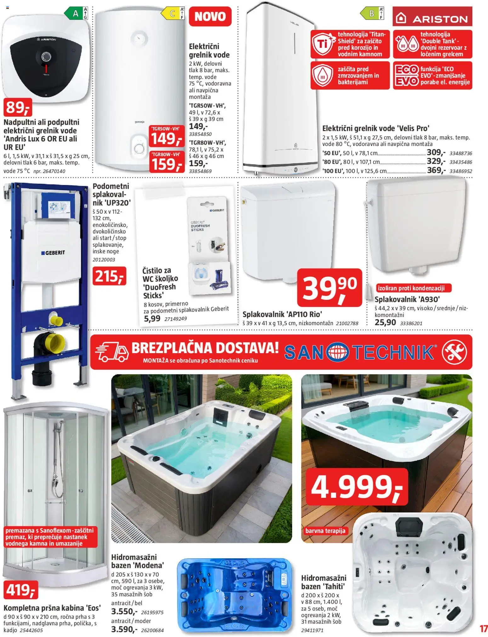 Novi Bauhaus katalog ponudbe – veljaven od 29.04.2026 | Stran: 17 | Izdelki: Bazen, Prha, Grelnik vode