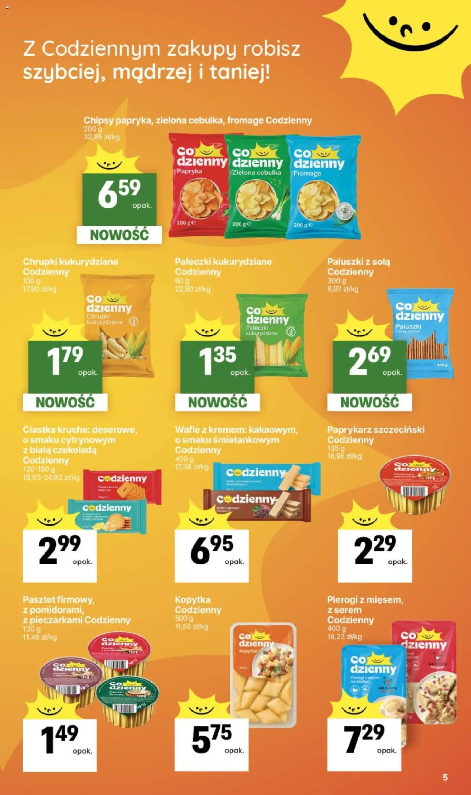 Delikatesy Centrum gazetka od 05.03.2026 | Strona: 5 | Produkty: Chipsy, Pierogi, Paluszki, Czekolada