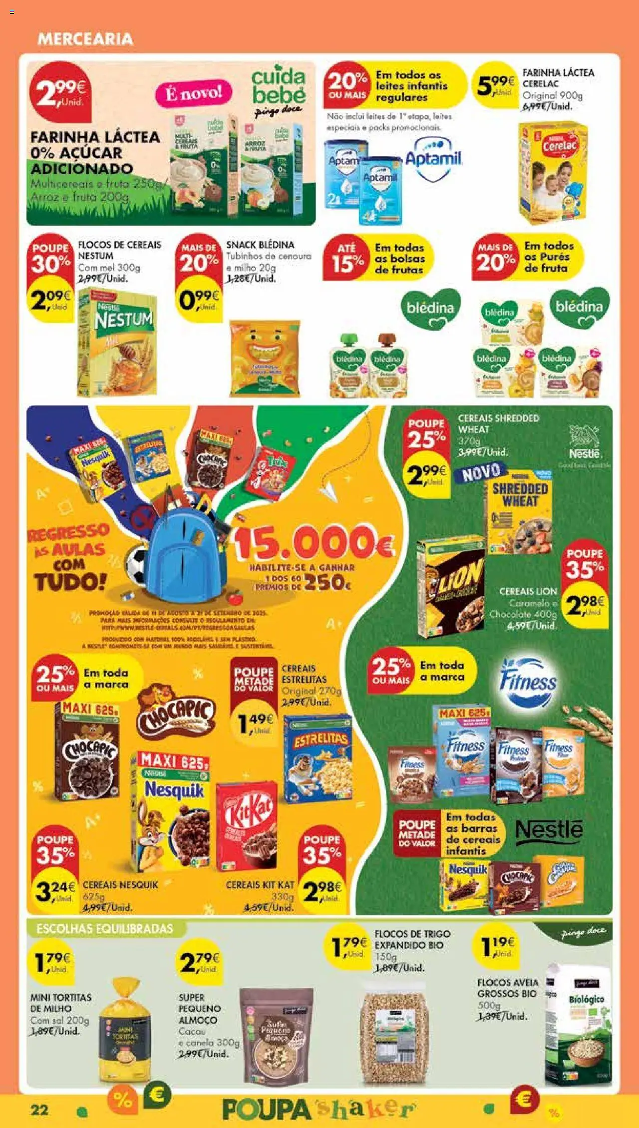 Pingo Doce Poupe Esta Semana Madeira │ válido de 26.08.2025 | Página: 22 | Produtos: Farinha láctea, Sal, Chocolate, Arroz