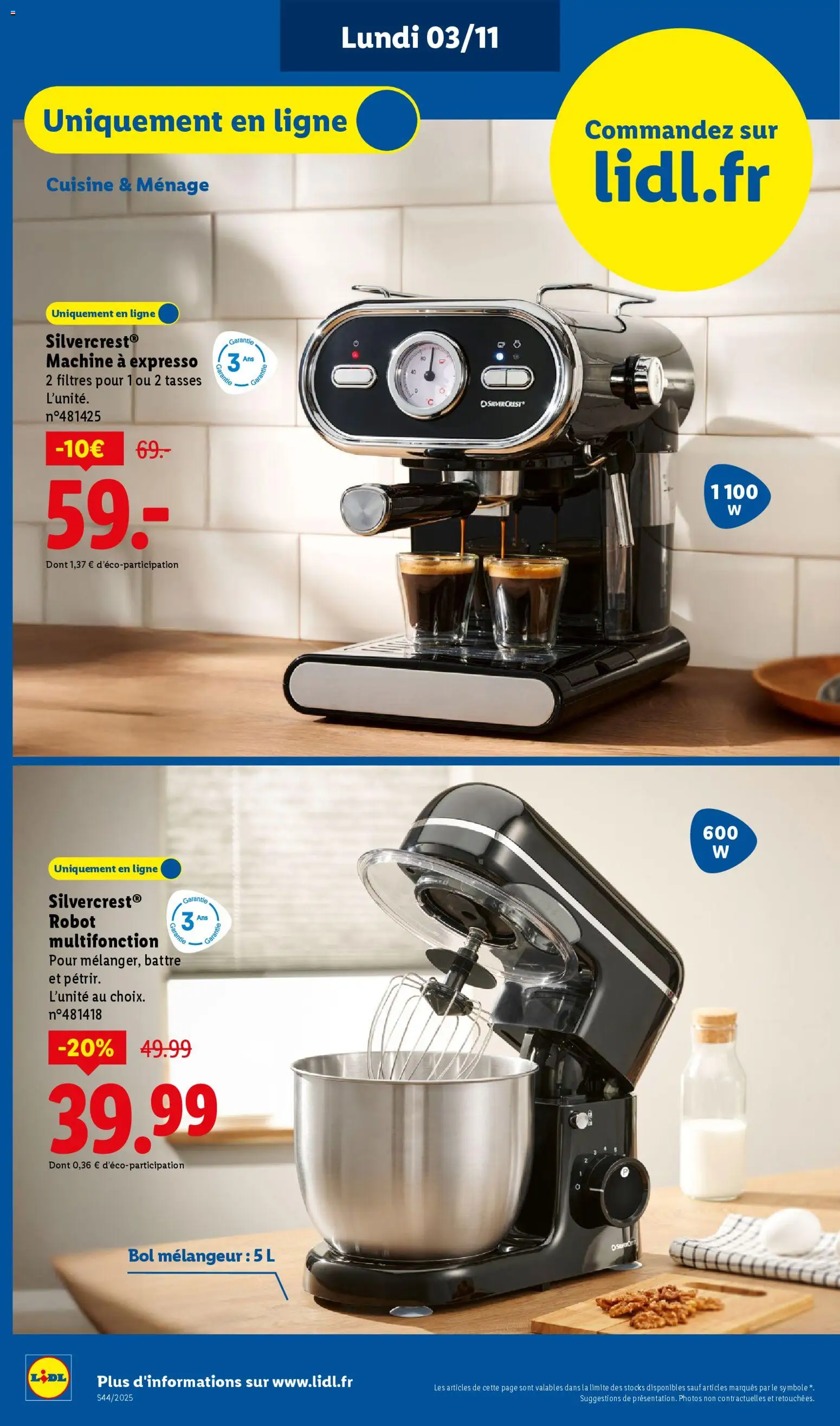 {H1} | Page: 6 | Produits: Robot, Bol, Tasses