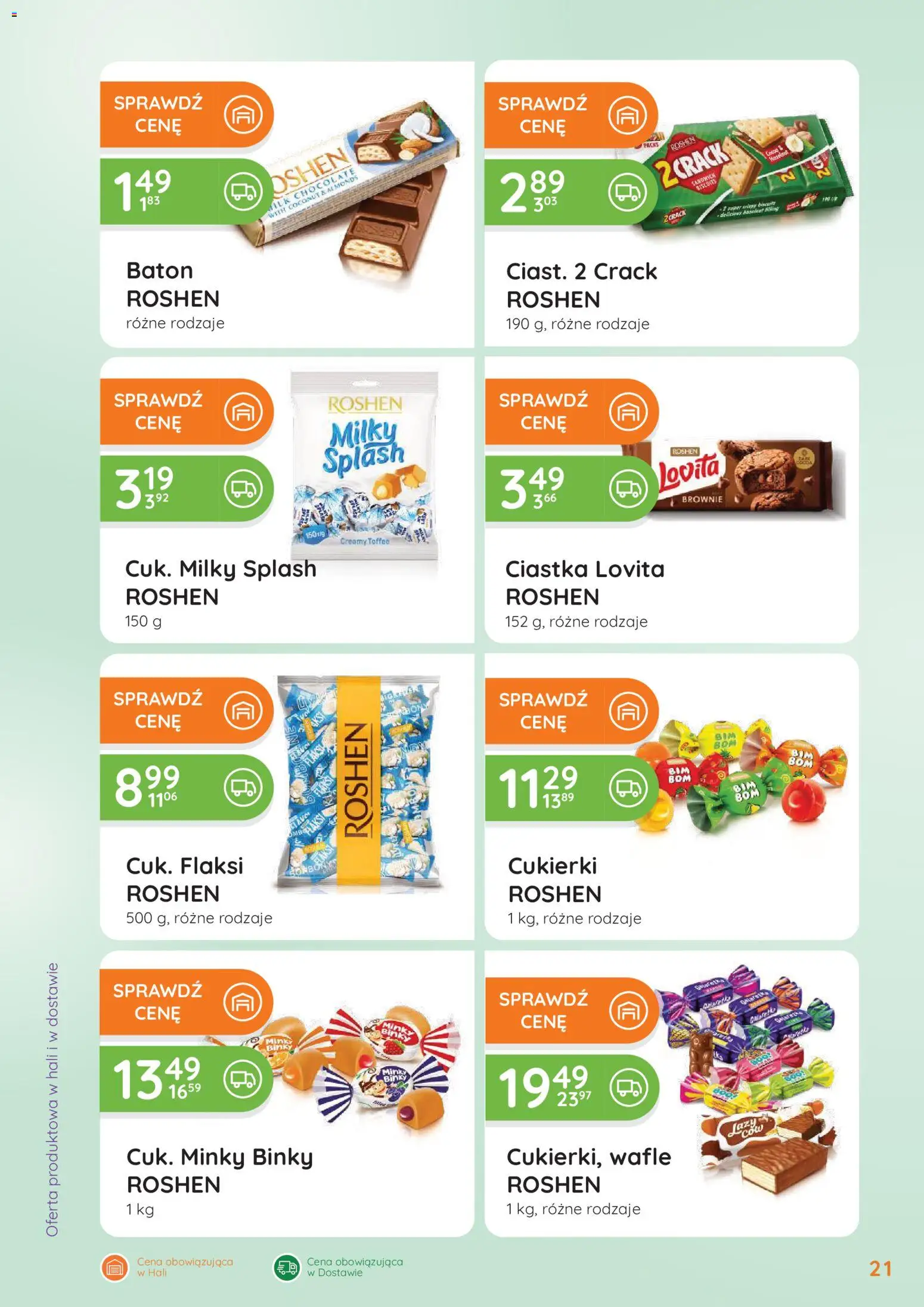 Eurocash gazetka - Oferta Handlowa od 06.04.2026 | Strona: 21 | Produkty: Cukierki roshen, Galaretka, Brownie, Cukierki