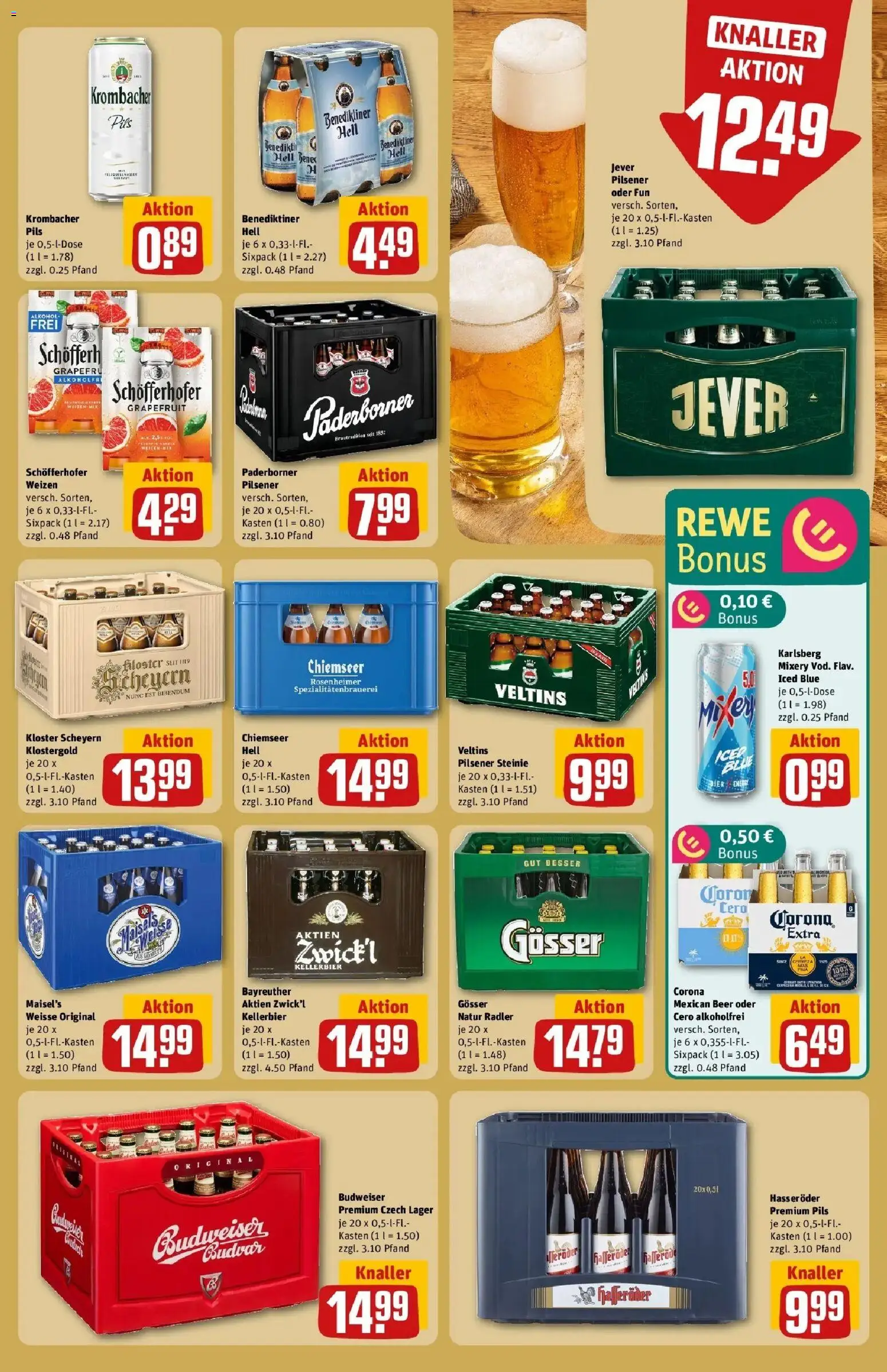 Rewe Prospekt Butzbach	 – gültig ab 09.03.2026 | Seite: 17 | Produkte: Pils, Benediktiner hell, Radler, Krombacher