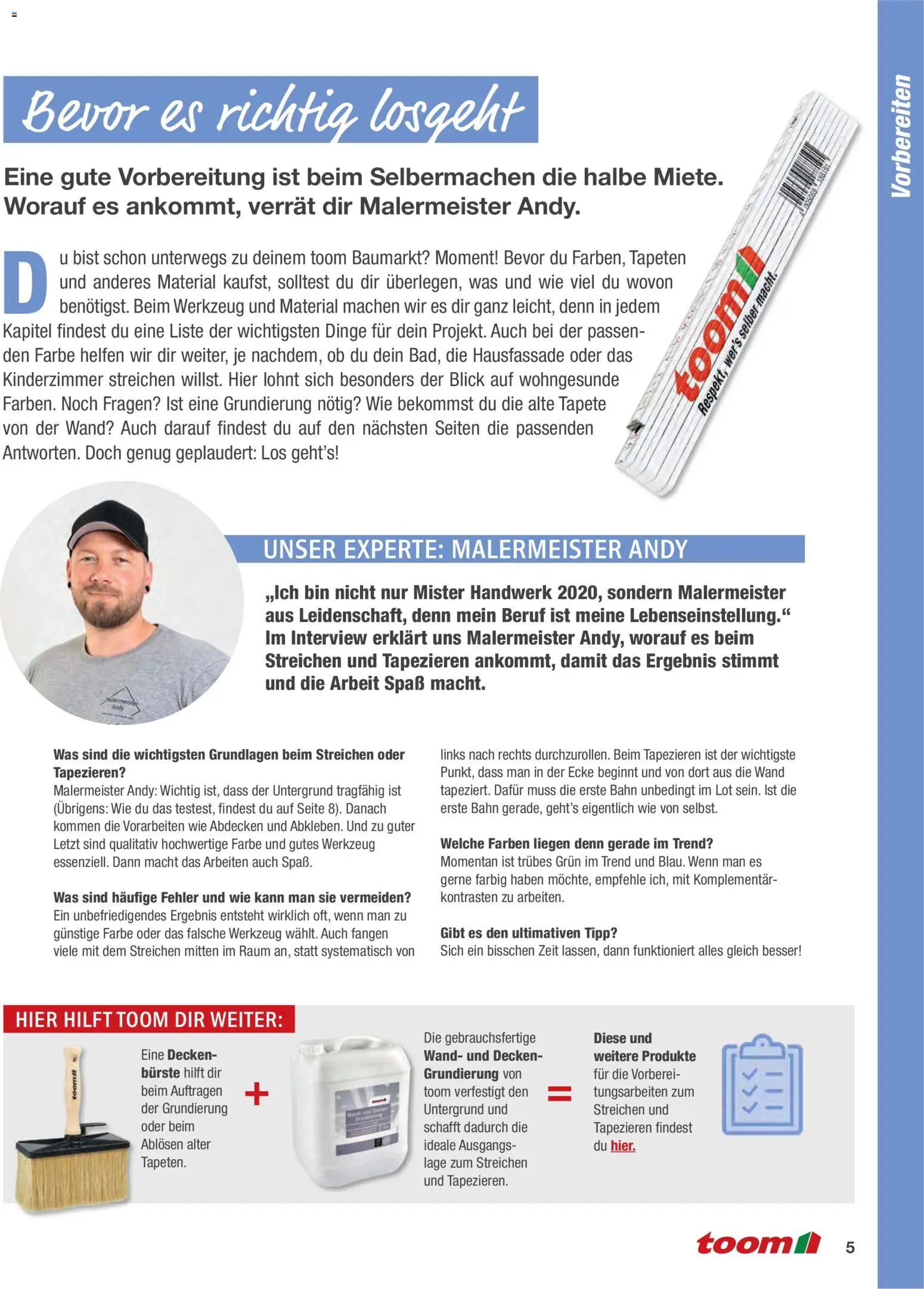 Toom Baumarkt Wände streichen und tapezieren – gültig ab 01.01.2026 | Seite: 5 | Produkte: Bürste