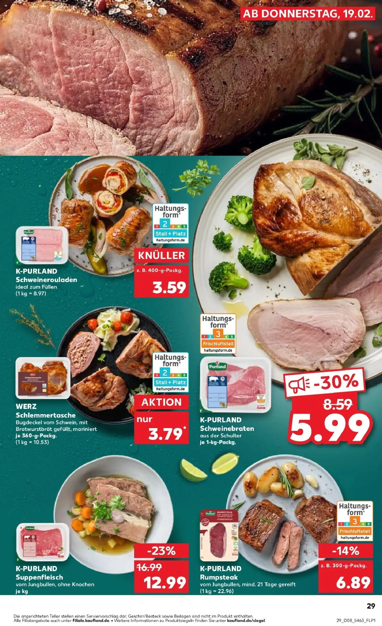 Kaufland prospekt Hamburg	 – gültig ab 22.02.2026 | Seite: 29 | Produkte: Rumpsteak, Suppenfleisch, Steak