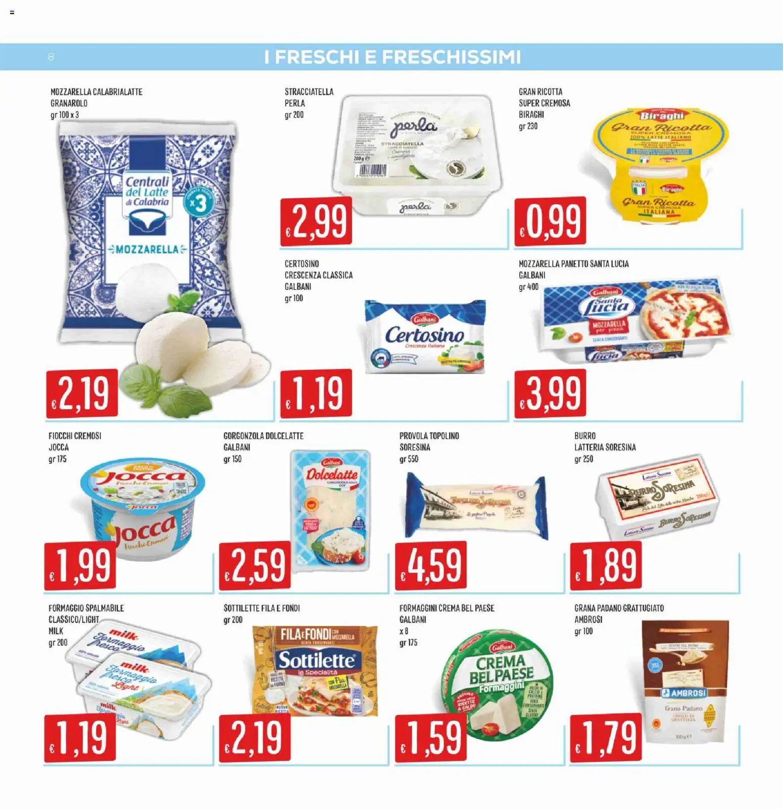 Volantino SISA del 07.04.2026 | Pagina: 8 | Prodotti: Crema, Grana Padano, Crescenza, Stracciatella
