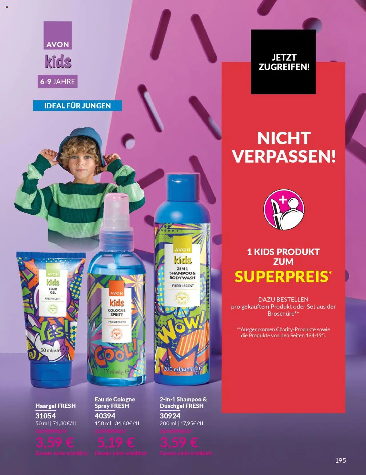 AVON Katalog Oktober 2025 – gültig ab 01.10.2025 | Seite: 197 | Produkte: Shampoo, Duschgel, Eau de Cologne