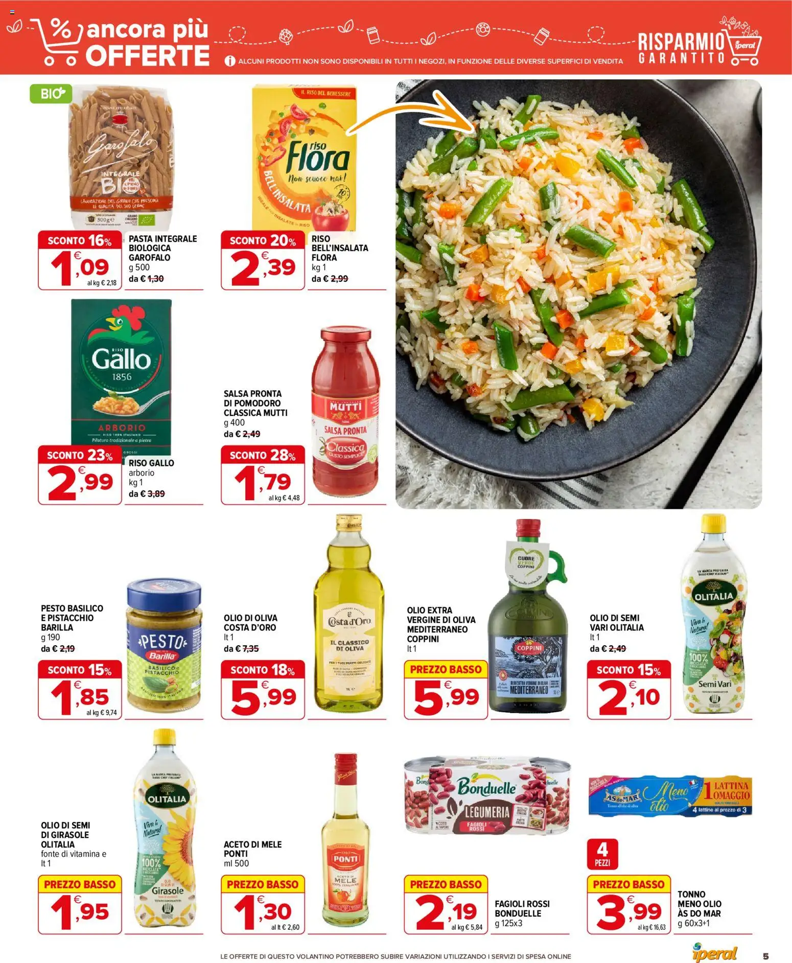 Volantino Iperal del 22.04.2026 | Pagina: 5 | Prodotti: Riso, Fagioli, Olio, Pesto