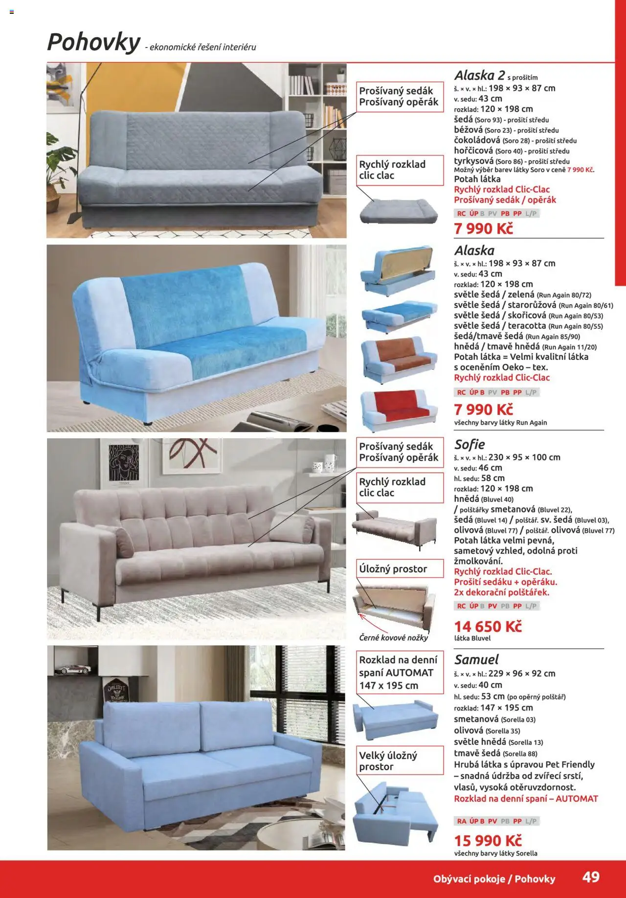 ORFA nábytek katalog 2025-2026 od 01.10.2025 | Strana: 49 | Produkty: Polštářky, Polštář, Barvy