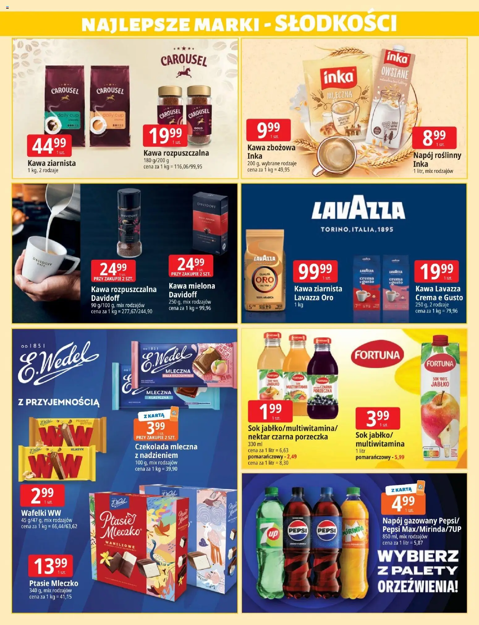 E.Leclerc gazetka - Zielona Góra od 28.04.2026 | Strona: 11 | Produkty: Kawa rozpuszczalna, Ptasie mleczko, Czekolada, Sok