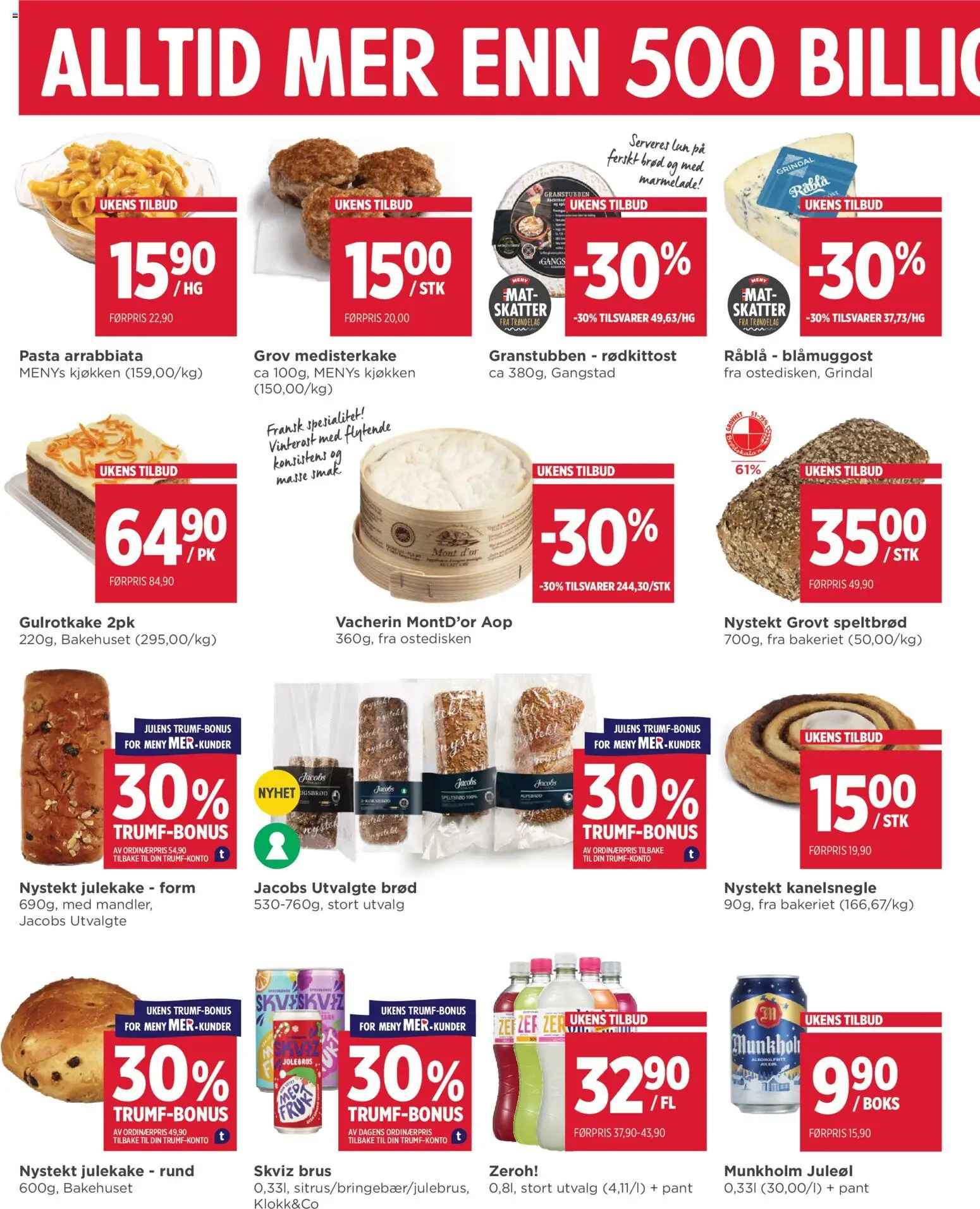 {H1} | Side: 6 | Produkter: Hallonmousse, Pasta, Brus, Pufuleți