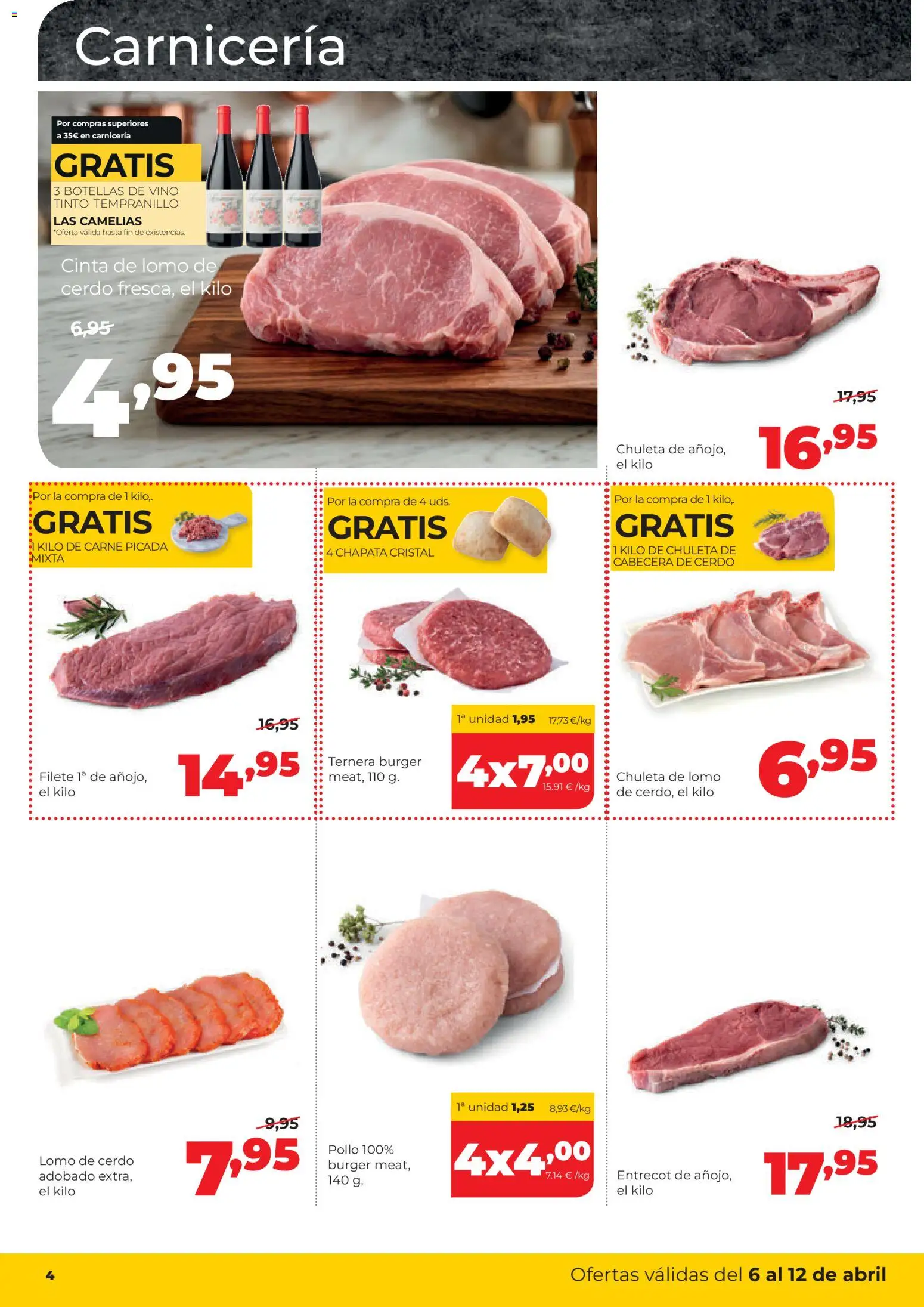 Alimerka folleto Castilla y León │ válido desde el 06.04.2026 | Página: 4 | Productos: Vino, Cerdo, Filete