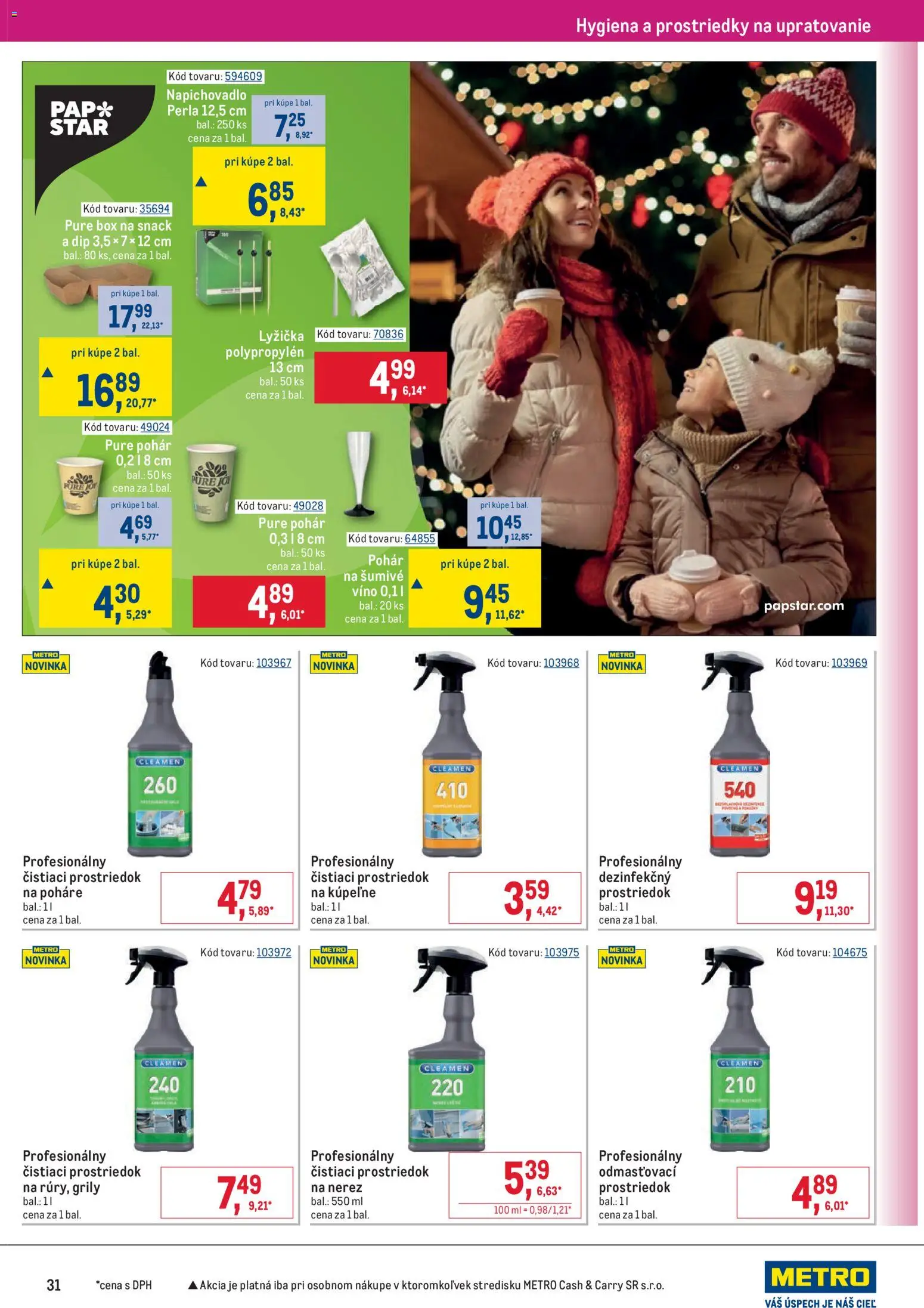 Nové Metro akcie – leták je platný od 19.11.2025 | Strana: 31 | Produkty: Víno, Čistiaci prostriedok, Šumivé víno