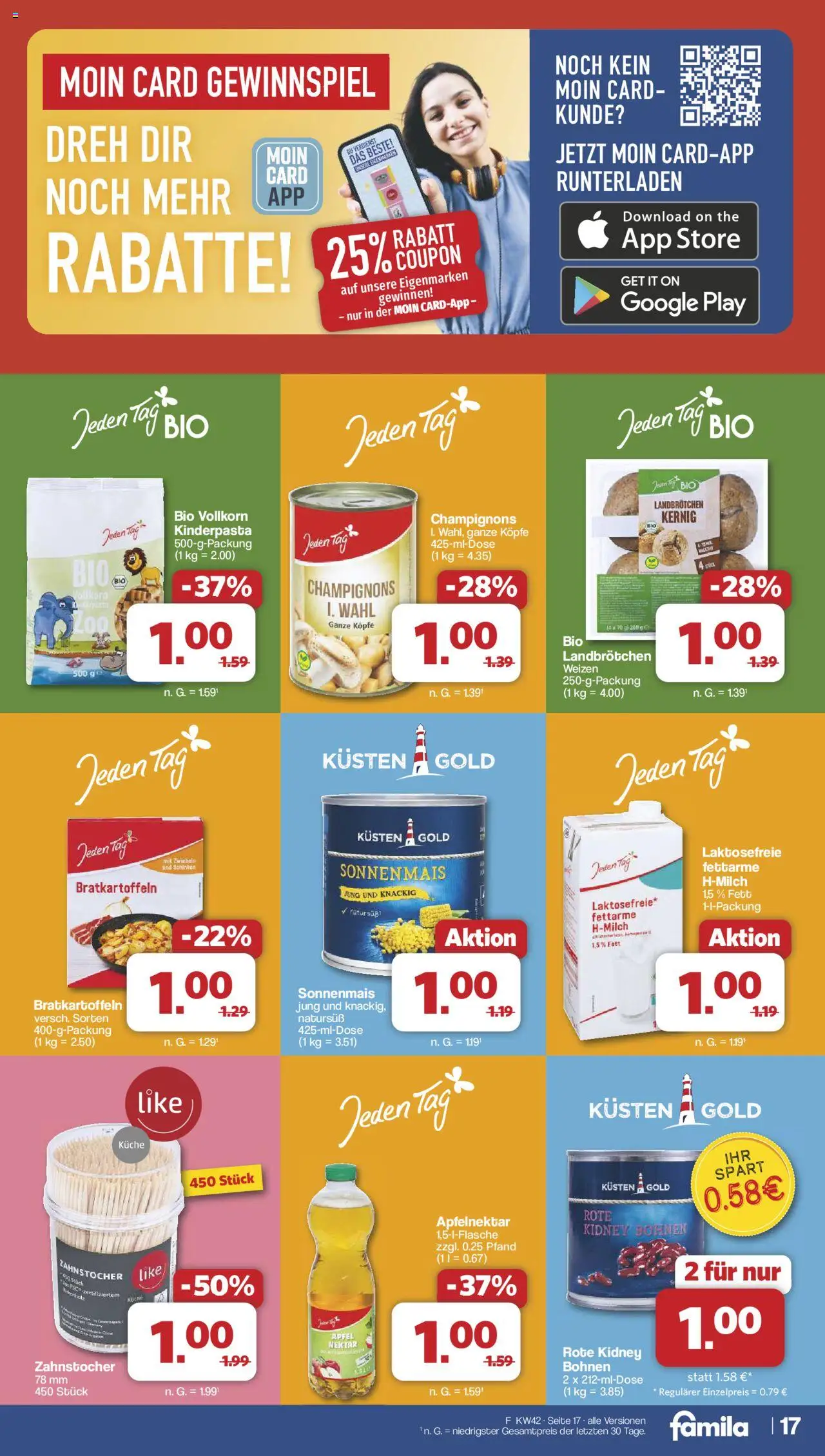 Famila Nordwest Prospekt 	 – gültig ab 13.10.2025 | Seite: 19 | Produkte: Äpfel, Champignons, Zwiebeln, Schinken