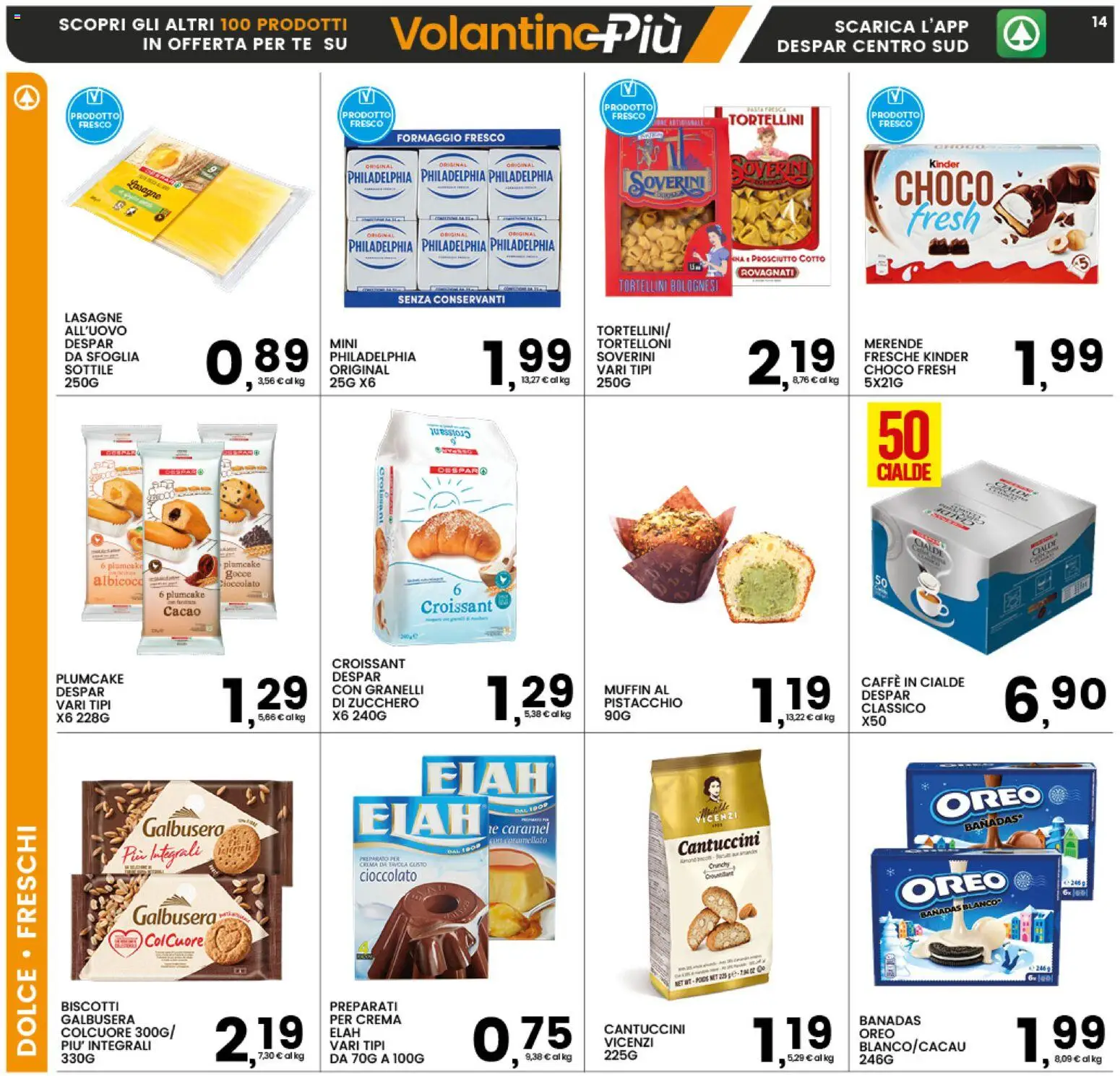 Volantino Interspar del 16.03.2026 | Pagina: 14 | Prodotti: Crema, Prosciutto Cotto, Tè, Tortelloni