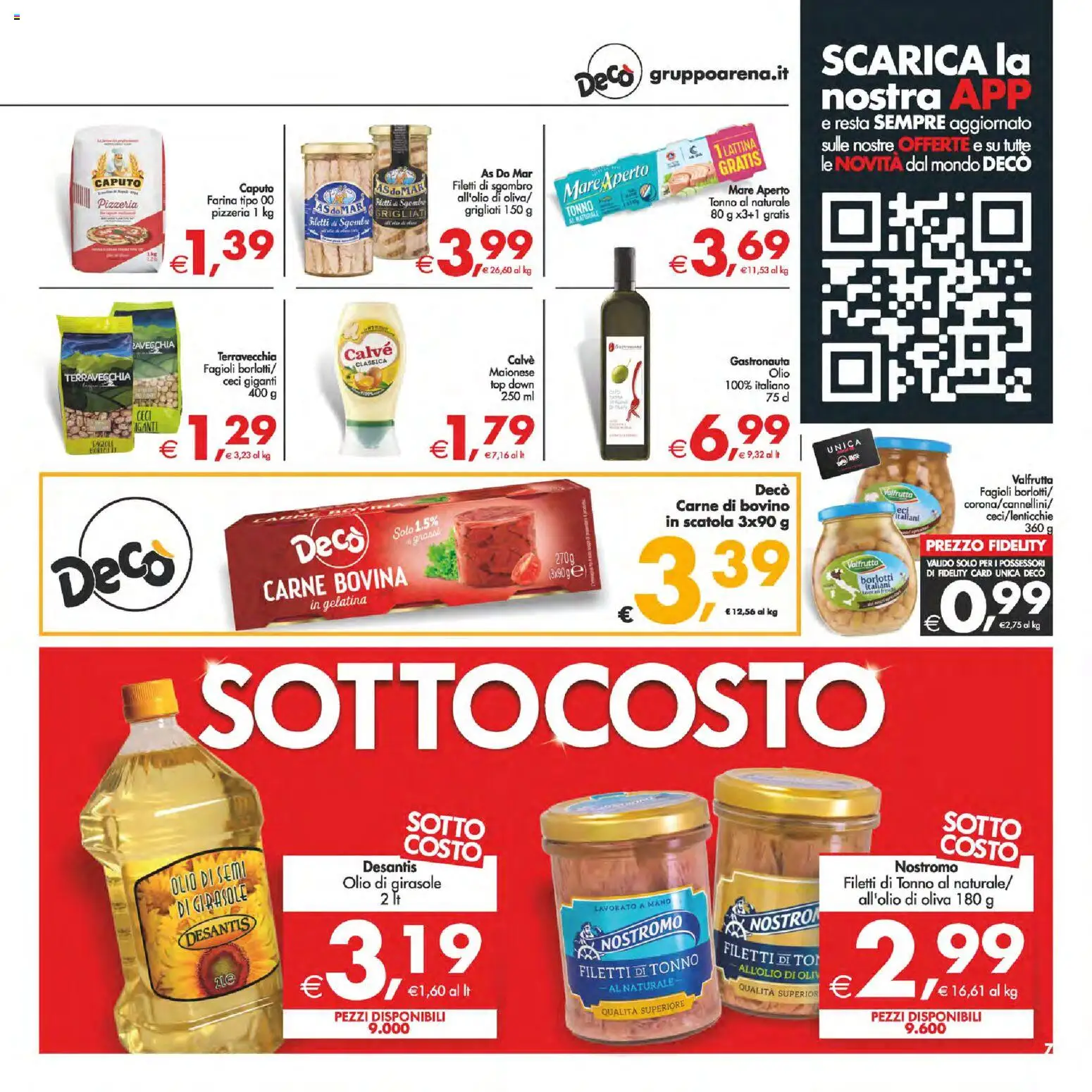 Volantino Decò del 06.03.2026 | Pagina: 7 | Prodotti: Ceci, Maionese, Top, Tonno