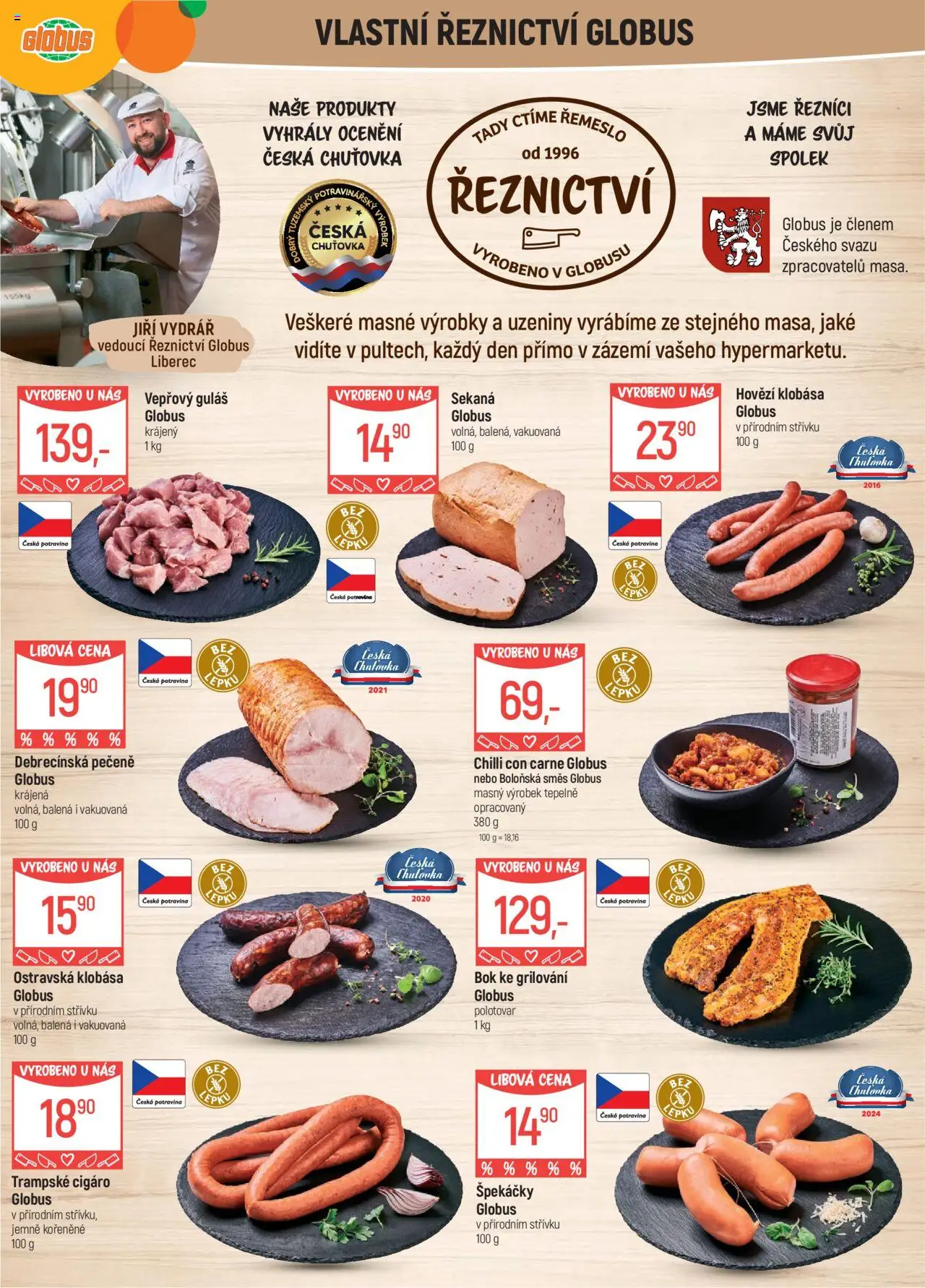 Globus leták - Liberec od 23.07.2025 | Strana: 5 | Produkty: Globus, Špekáčky, Sekaná, Uzeniny