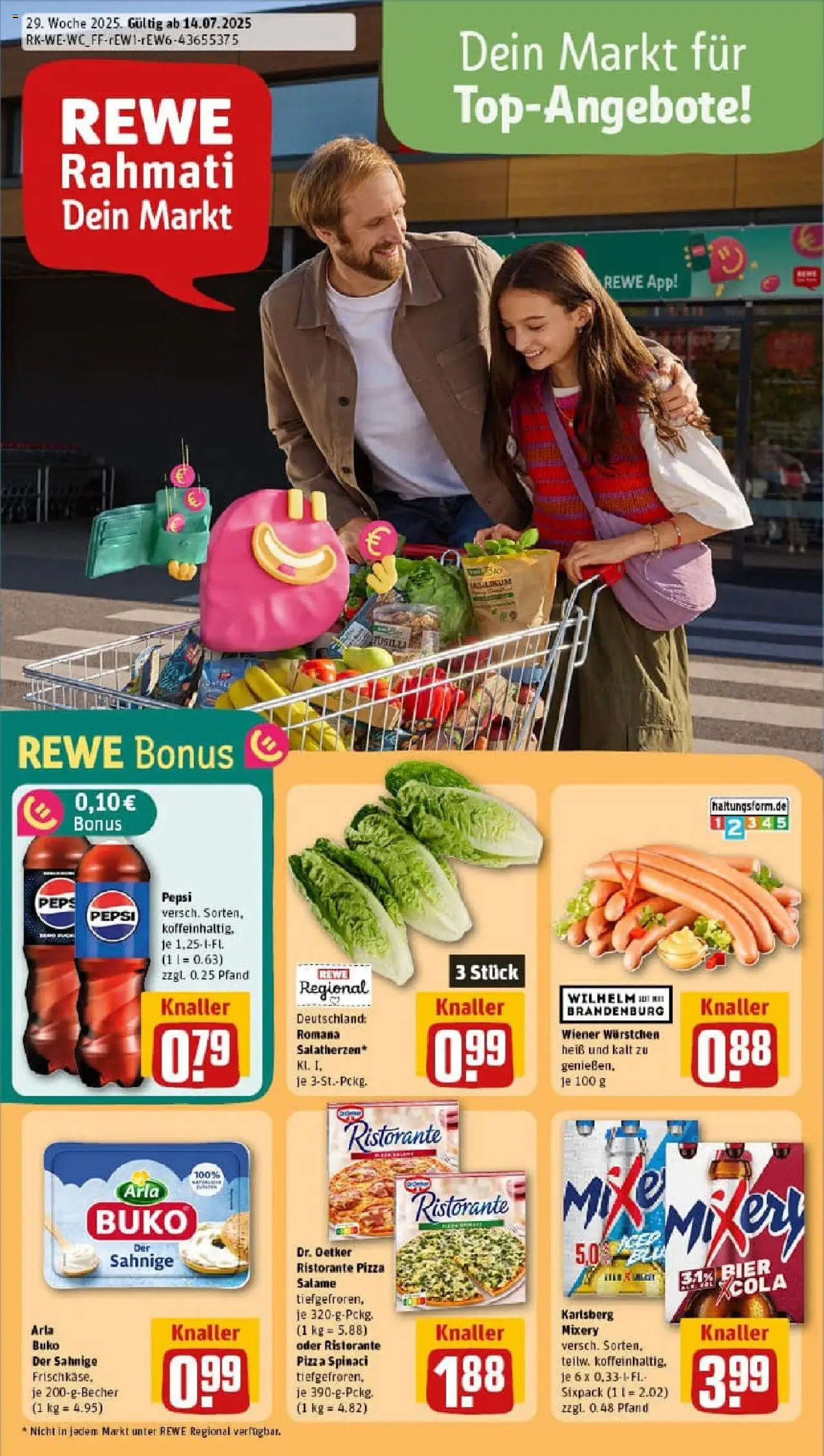 Rewe prospekt Bonn / Kessenich	 - gültig ab dem 14.07.2025 | Seite: 1 | Produkte: Ristorante, Bier, Pepsi, Mixery