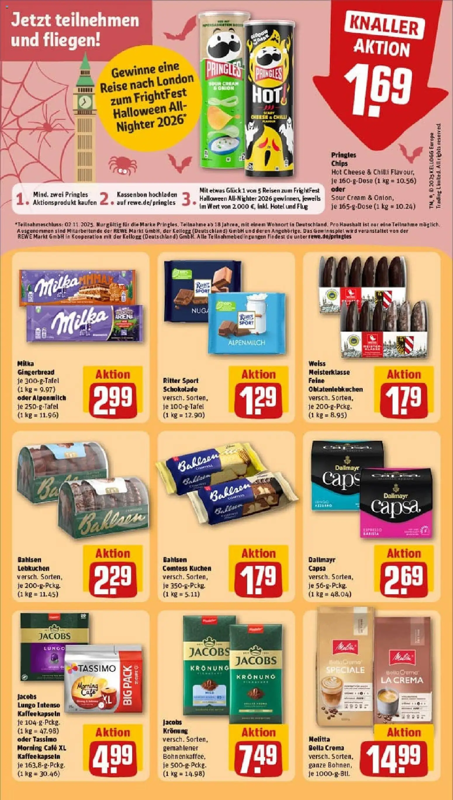 Rewe prospekt Dorsten	 – gültig ab 26.10.2025 | Seite: 27 | Produkte: Milka, Dallmayr, Pringles, Kuchen